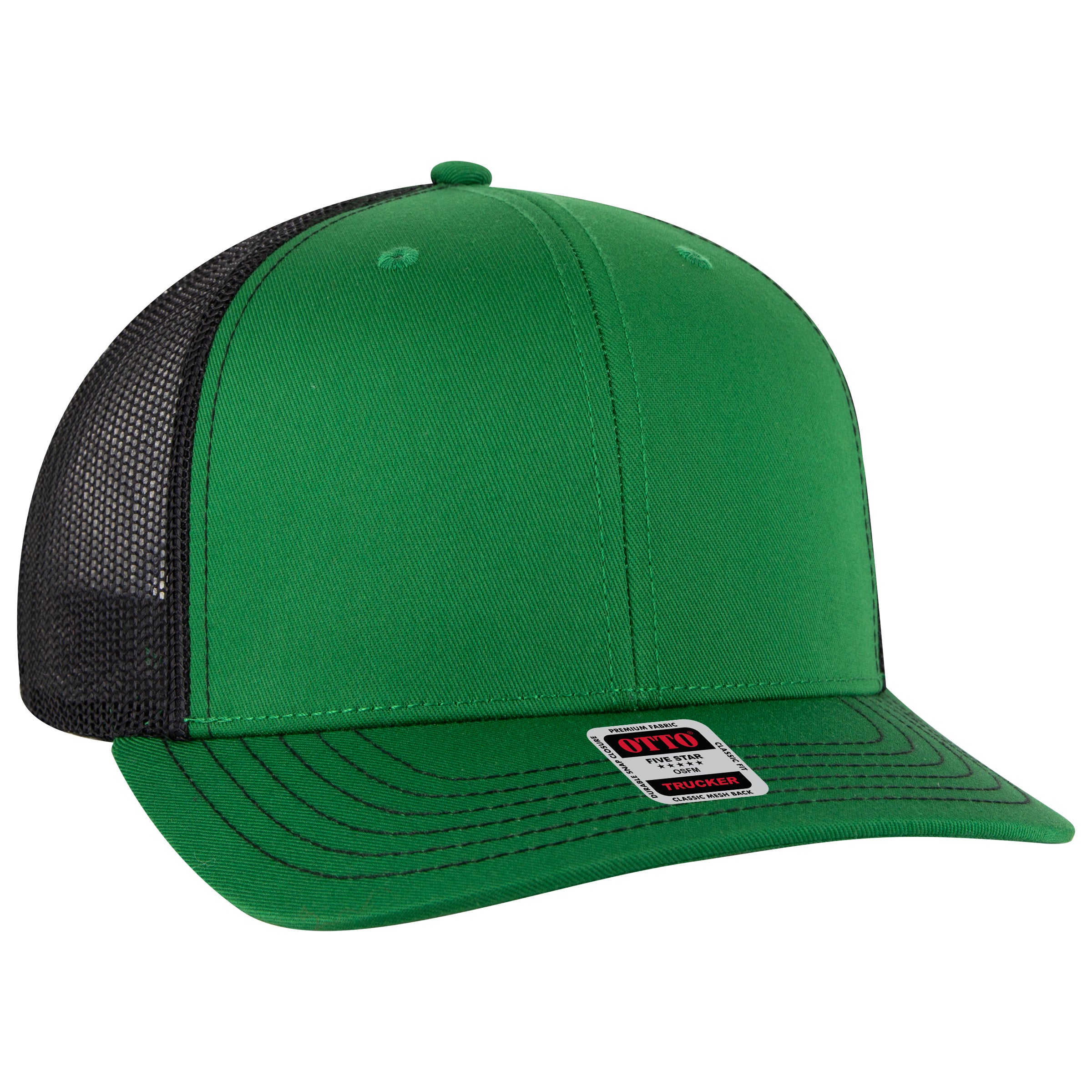 112-1 OTTO Cap 6 Panel Mid Profile Mesh Back Trucker Hat
