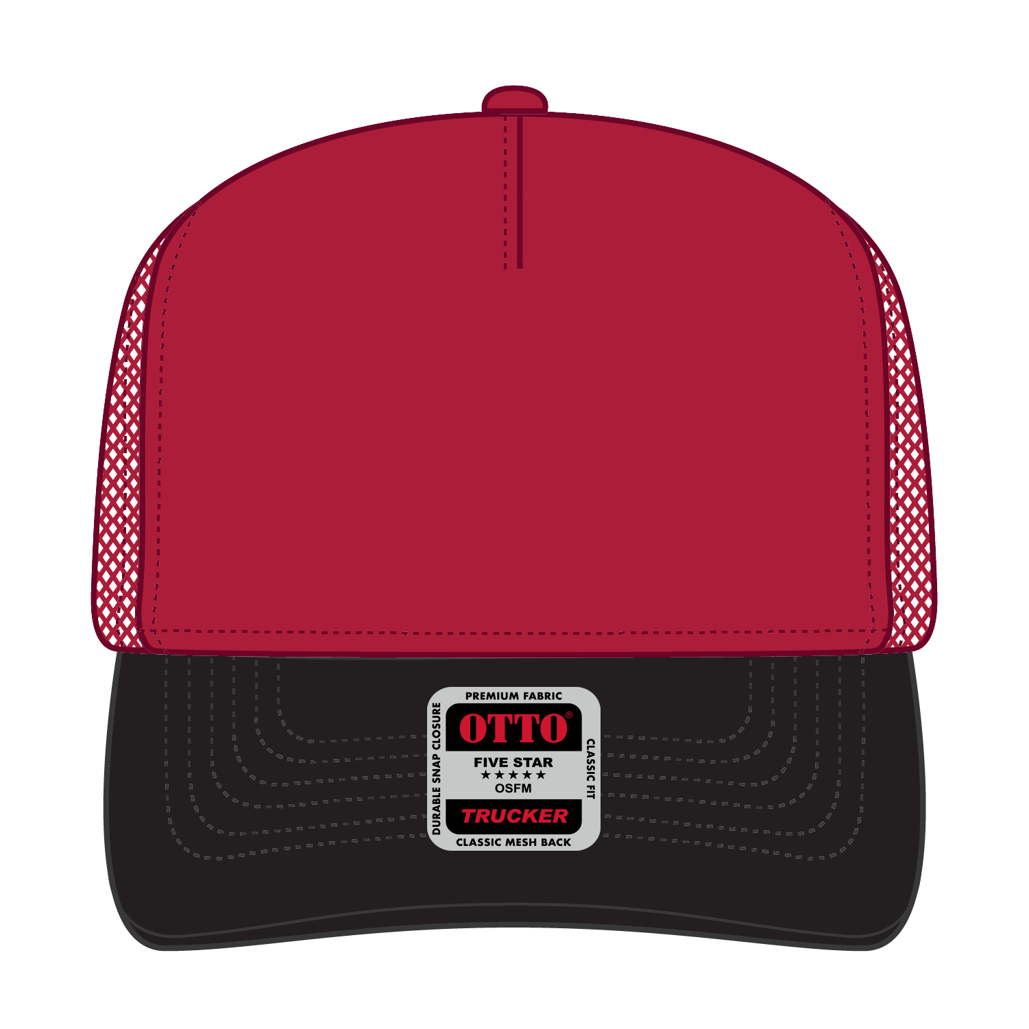 32-285 OTTO CAP 5 Panel Mid Profile Mesh Back Trucker Hat