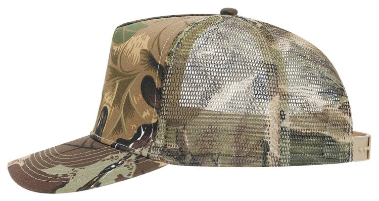 47-049 OTTO CAP Camouflage 5 Panel Mid Crown Mesh Back Trucker Hat