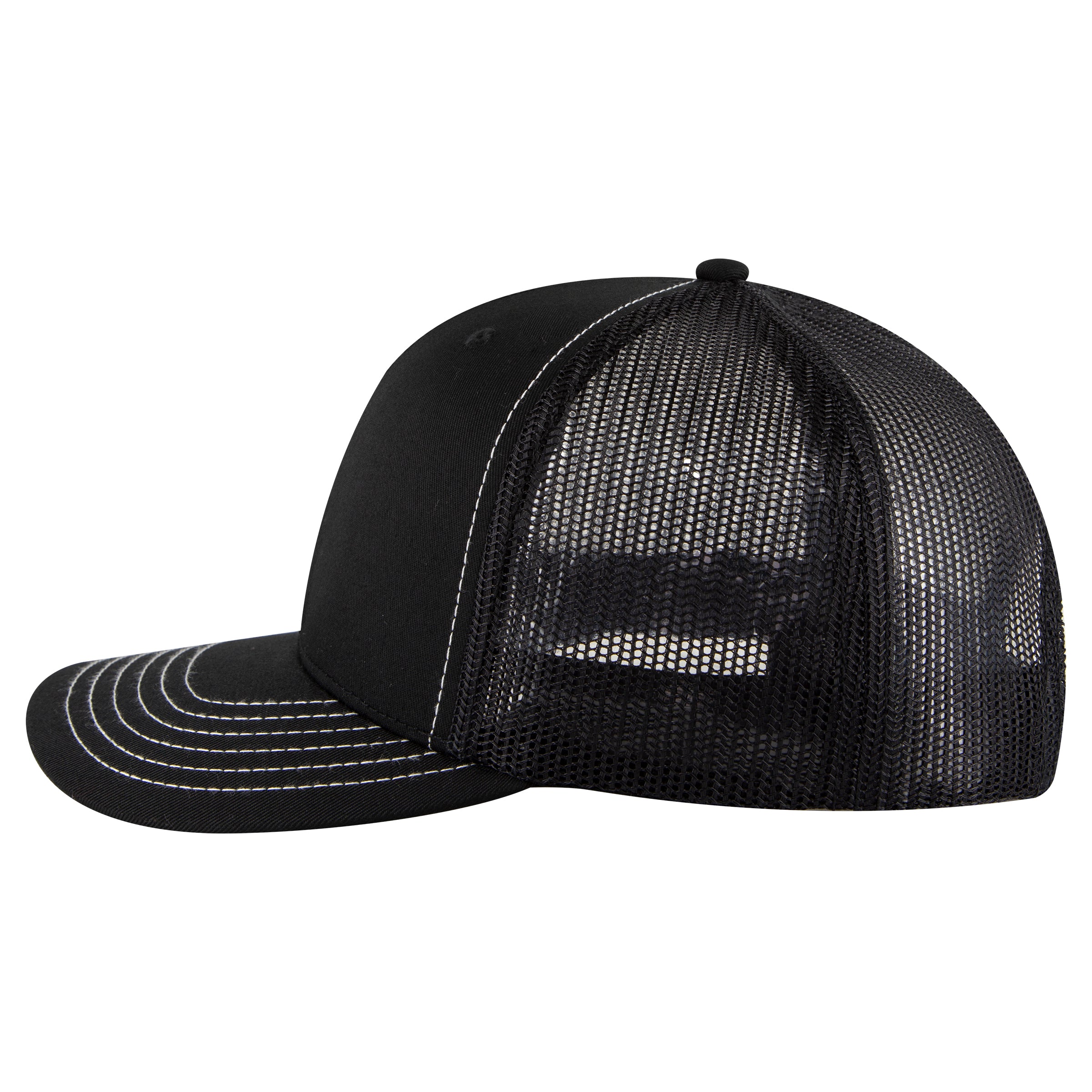112-1 OTTO Cap 6 Panel Mid Profile Mesh Back Trucker Hat
