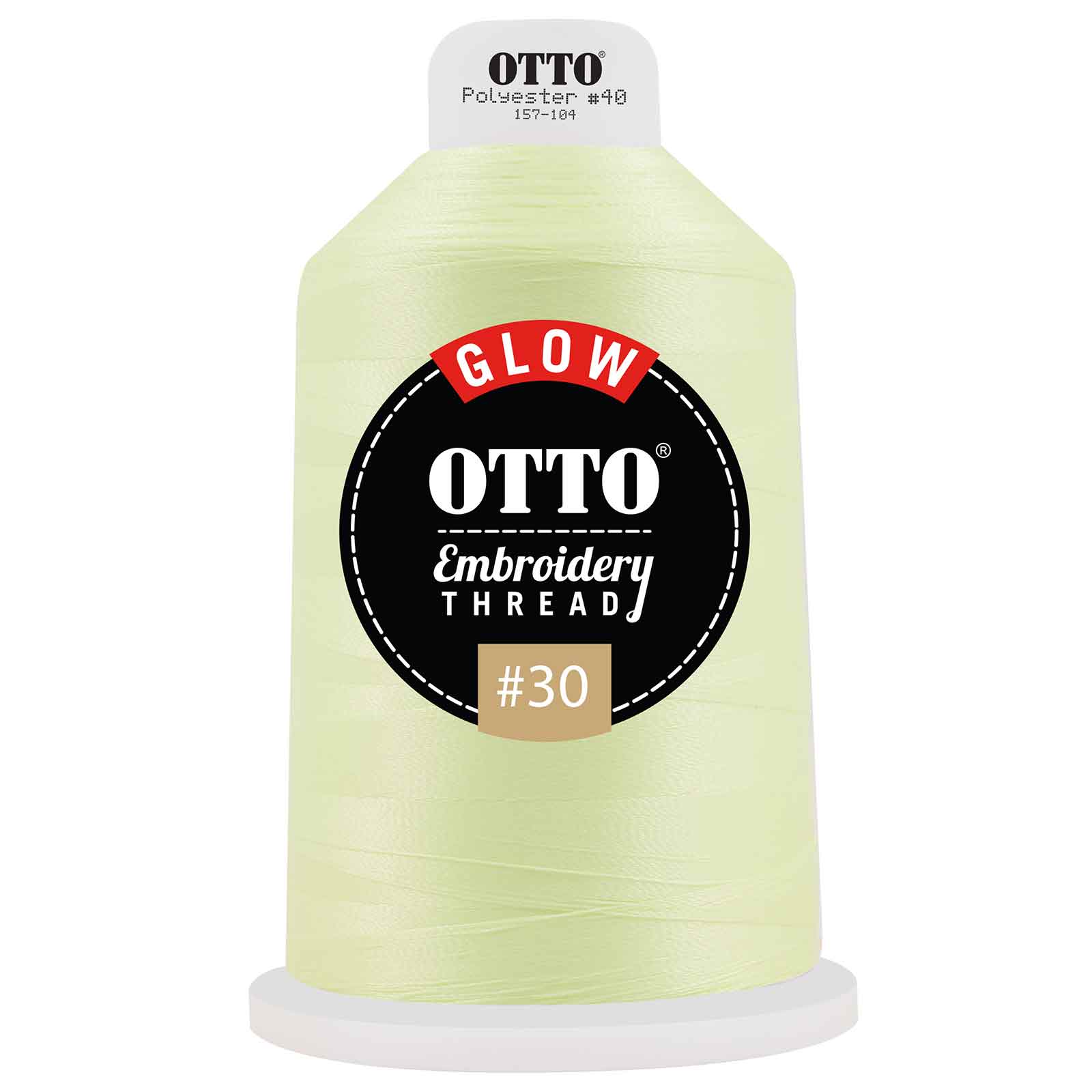 157-104 OTTO Embroidery Glow in the Dark Thread #30 4,400 yd. King Cone