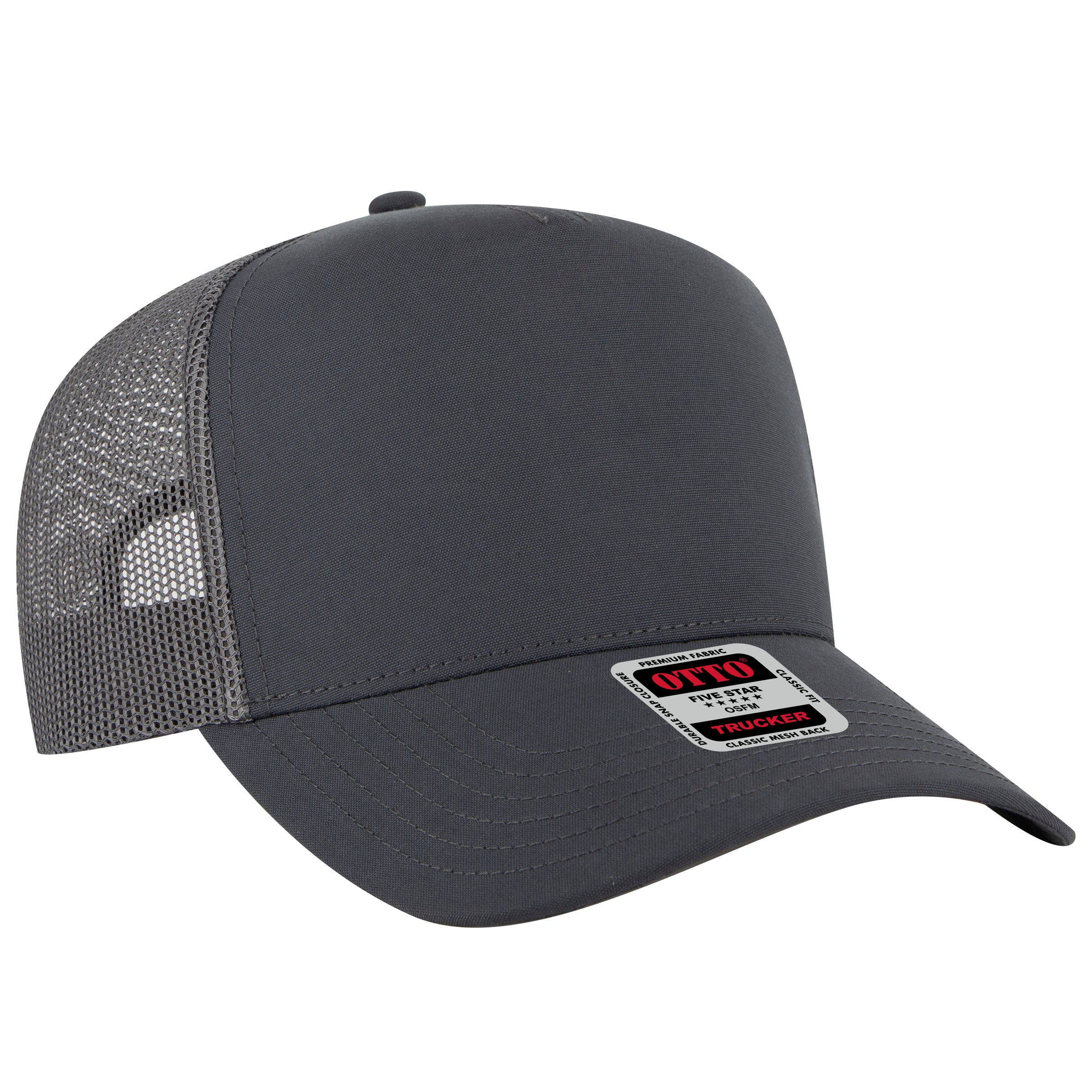 32-285 OTTO CAP 5 Panel Mid Profile Mesh Back Trucker Hat