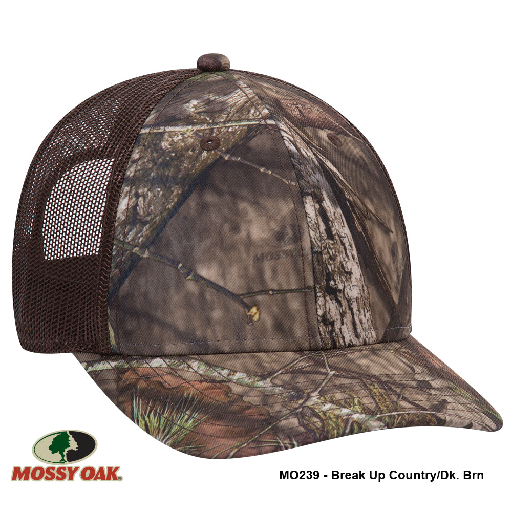 171-1293 OTTO CAP Mossy Oak Camouflage Superior Polyester Twill 6 Panel Low Profile Mesh Back Baseball Cap