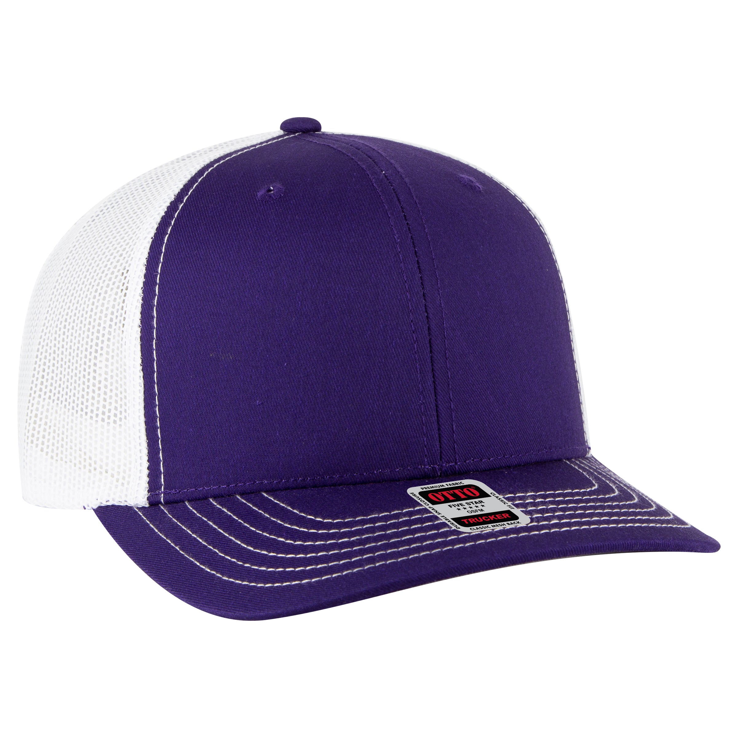 112-1 OTTO Cap 6 Panel Mid Profile Mesh Back Trucker Hat