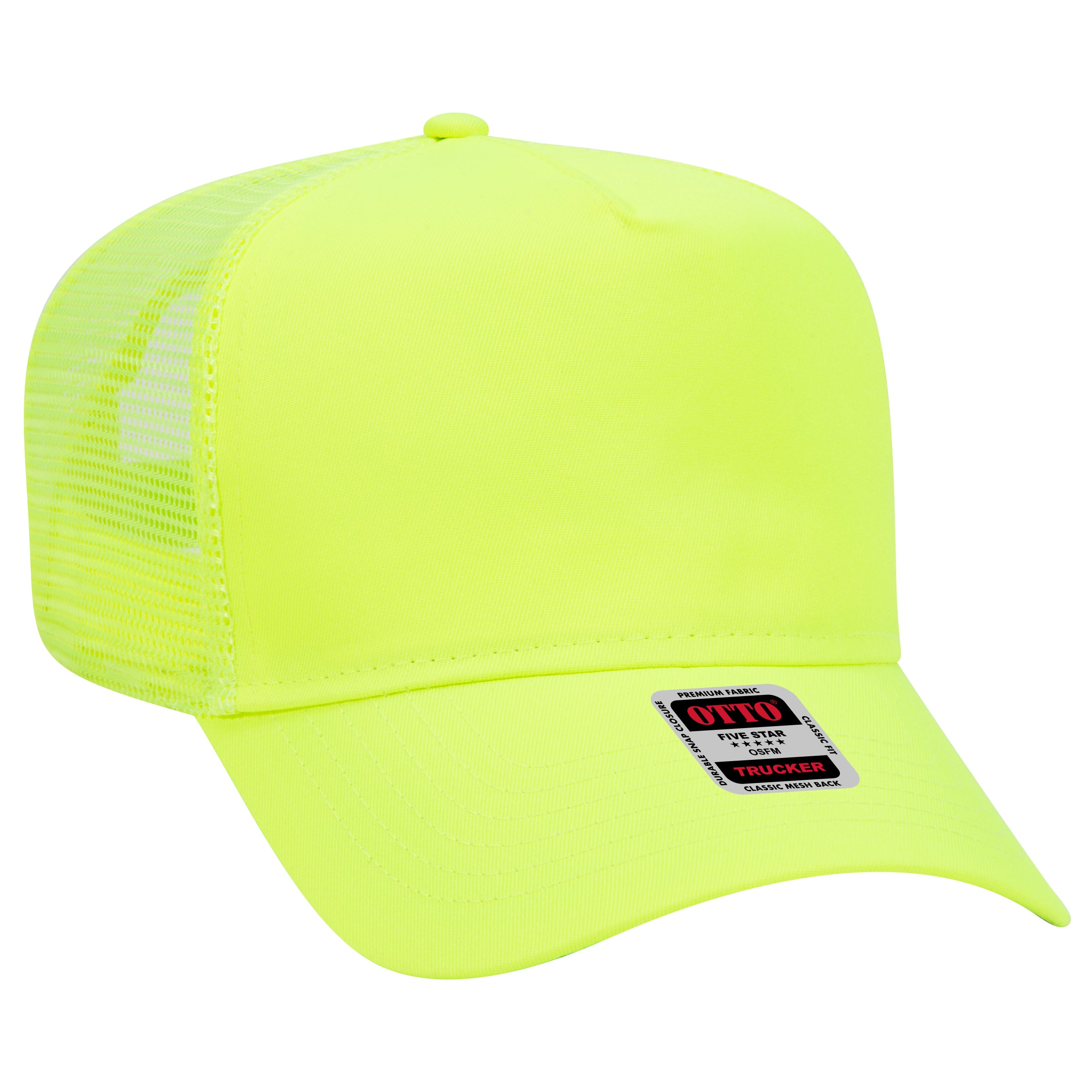 32-285 OTTO CAP 5 Panel Mid Profile Mesh Back Trucker Hat