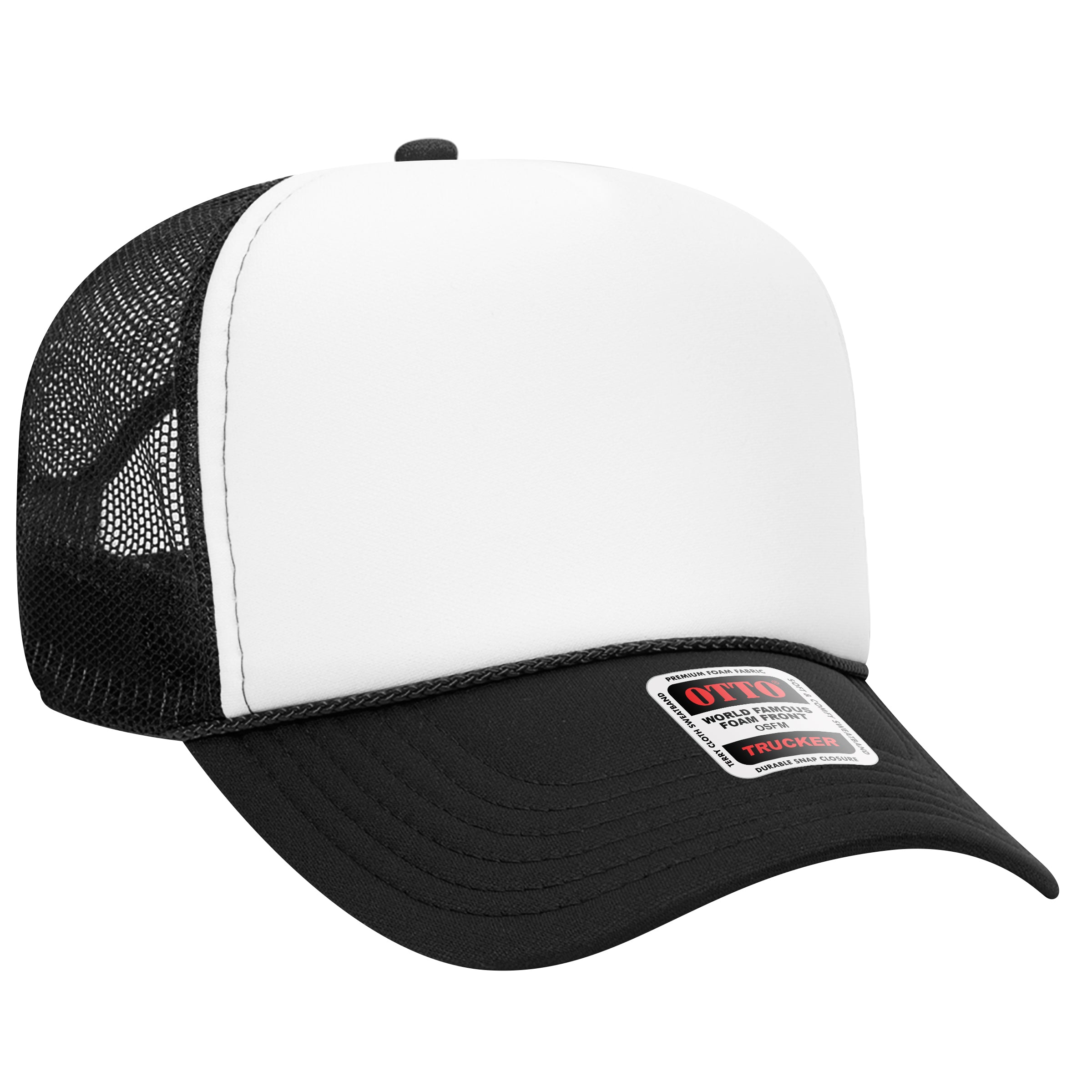 32-467 OTTO CAP 5 Panel Mid Profile Mesh Back Trucker Hat