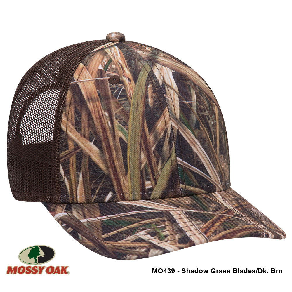 171-1293 OTTO CAP Mossy Oak Camouflage Superior Polyester Twill 6 Panel Low Profile Mesh Back Baseball Cap