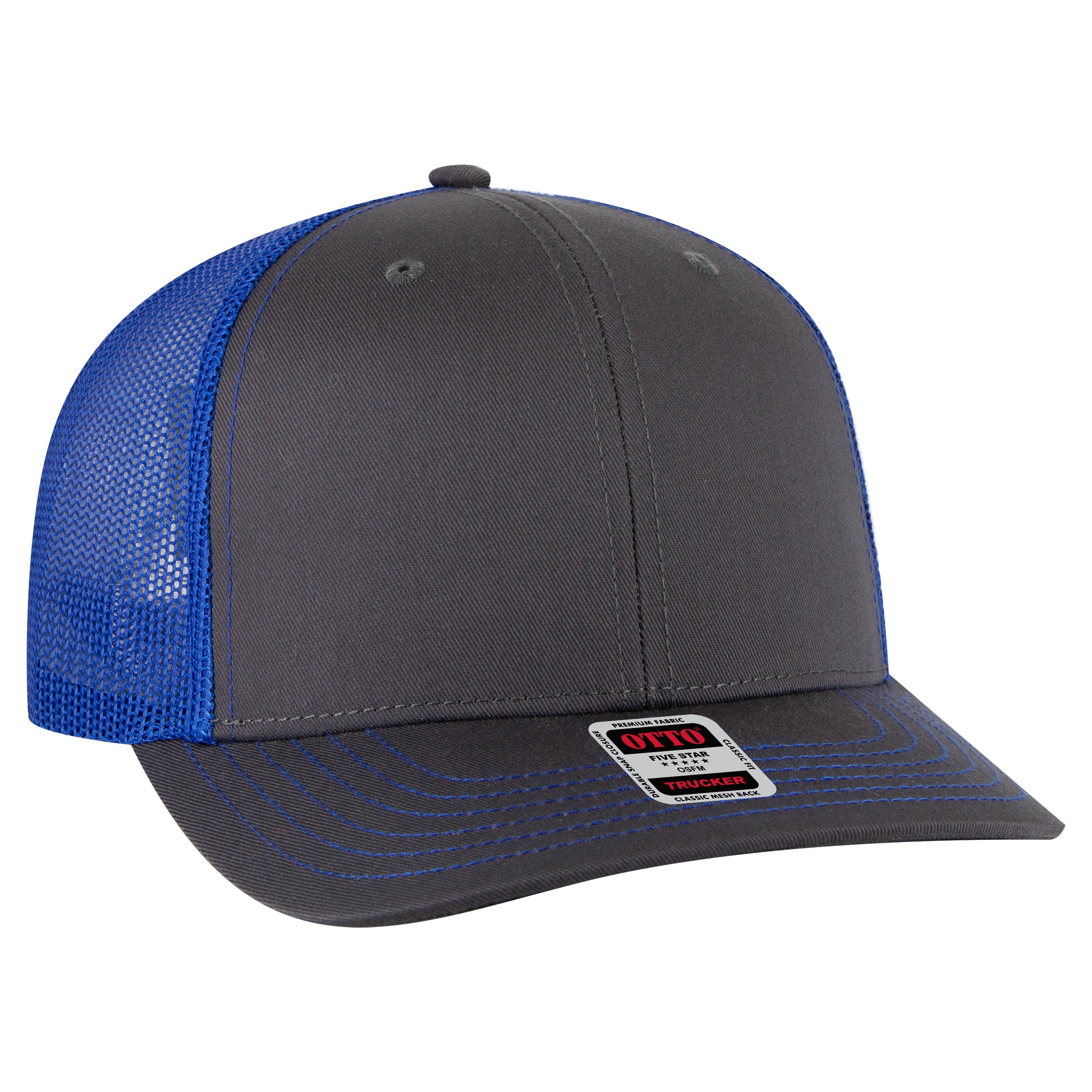 112-1 OTTO Cap 6 Panel Mid Profile Mesh Back Trucker Hat