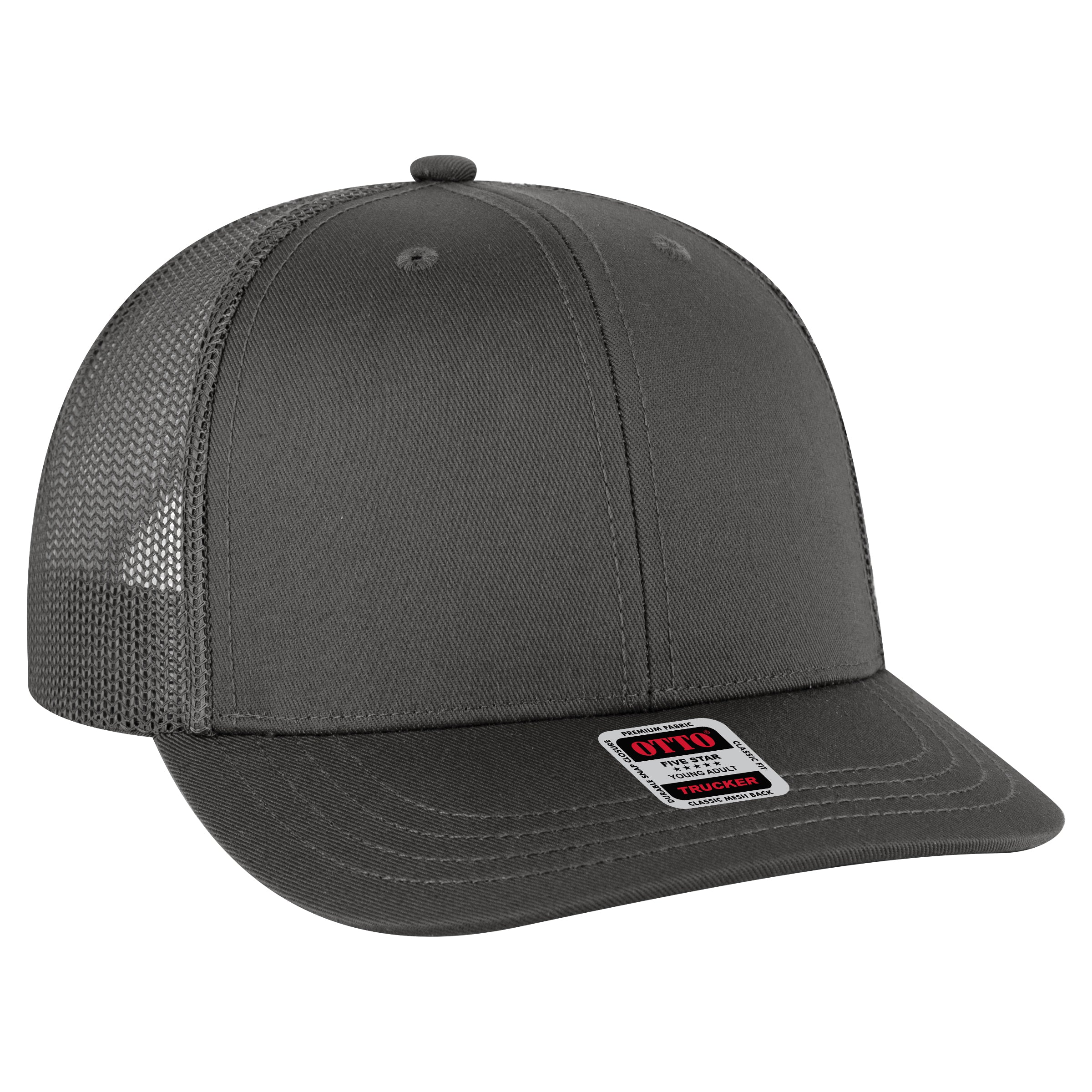 112-1 OTTO Cap 6 Panel Mid Profile Mesh Back Trucker Hat