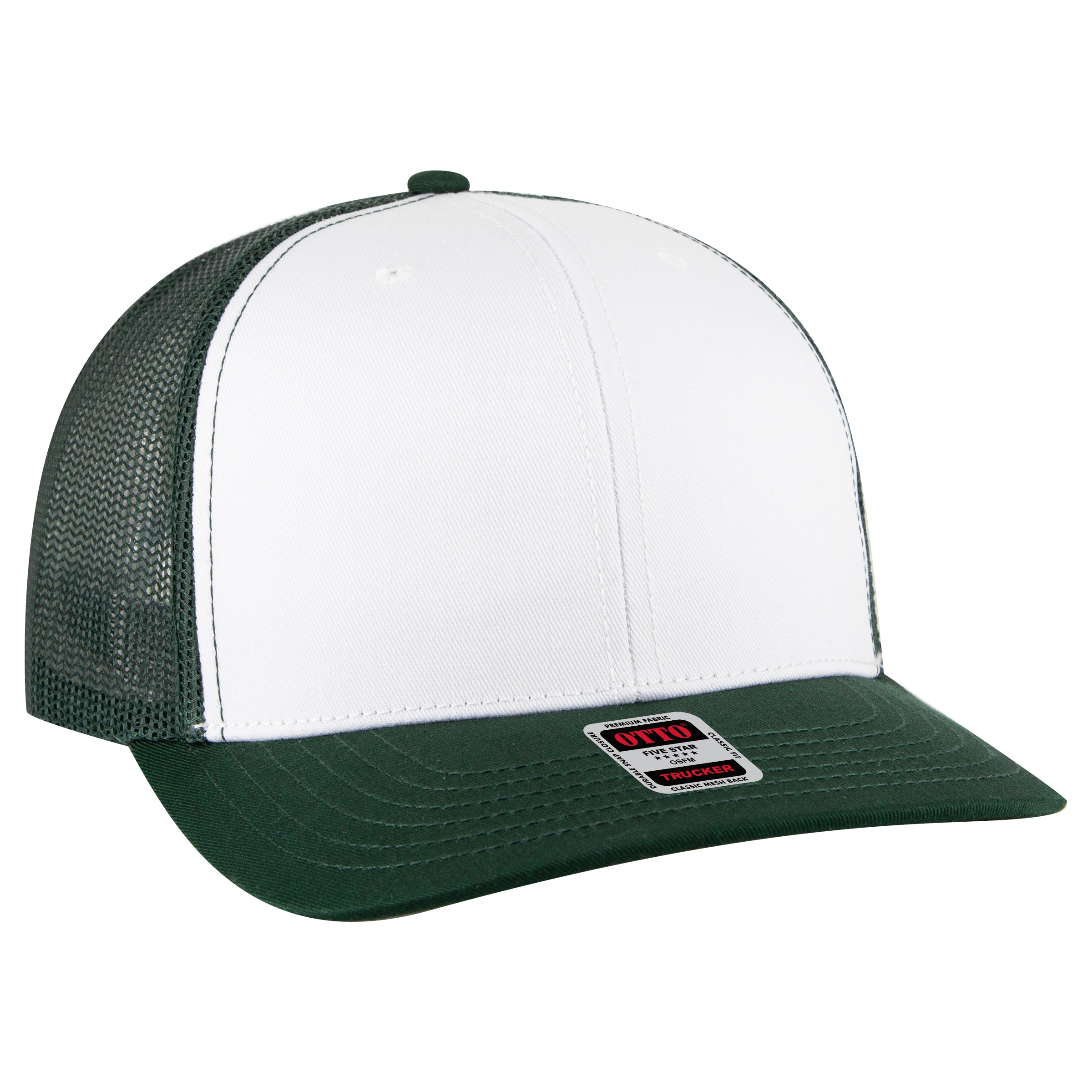 112-1 OTTO Cap 6 Panel Mid Profile Mesh Back Trucker Hat