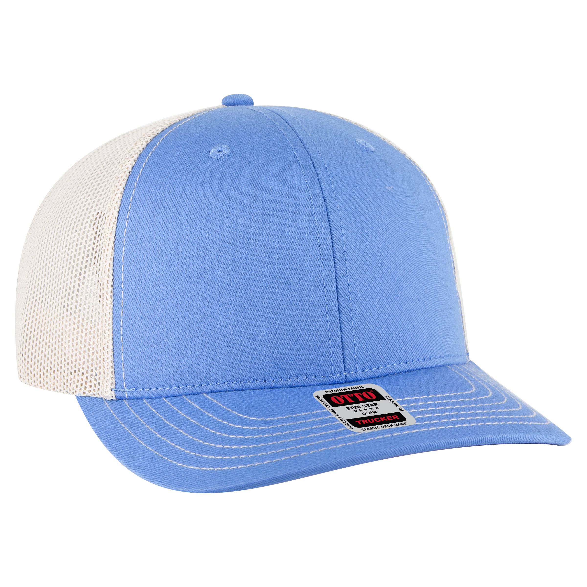 112-1 OTTO Cap 6 Panel Mid Profile Mesh Back Trucker Hat