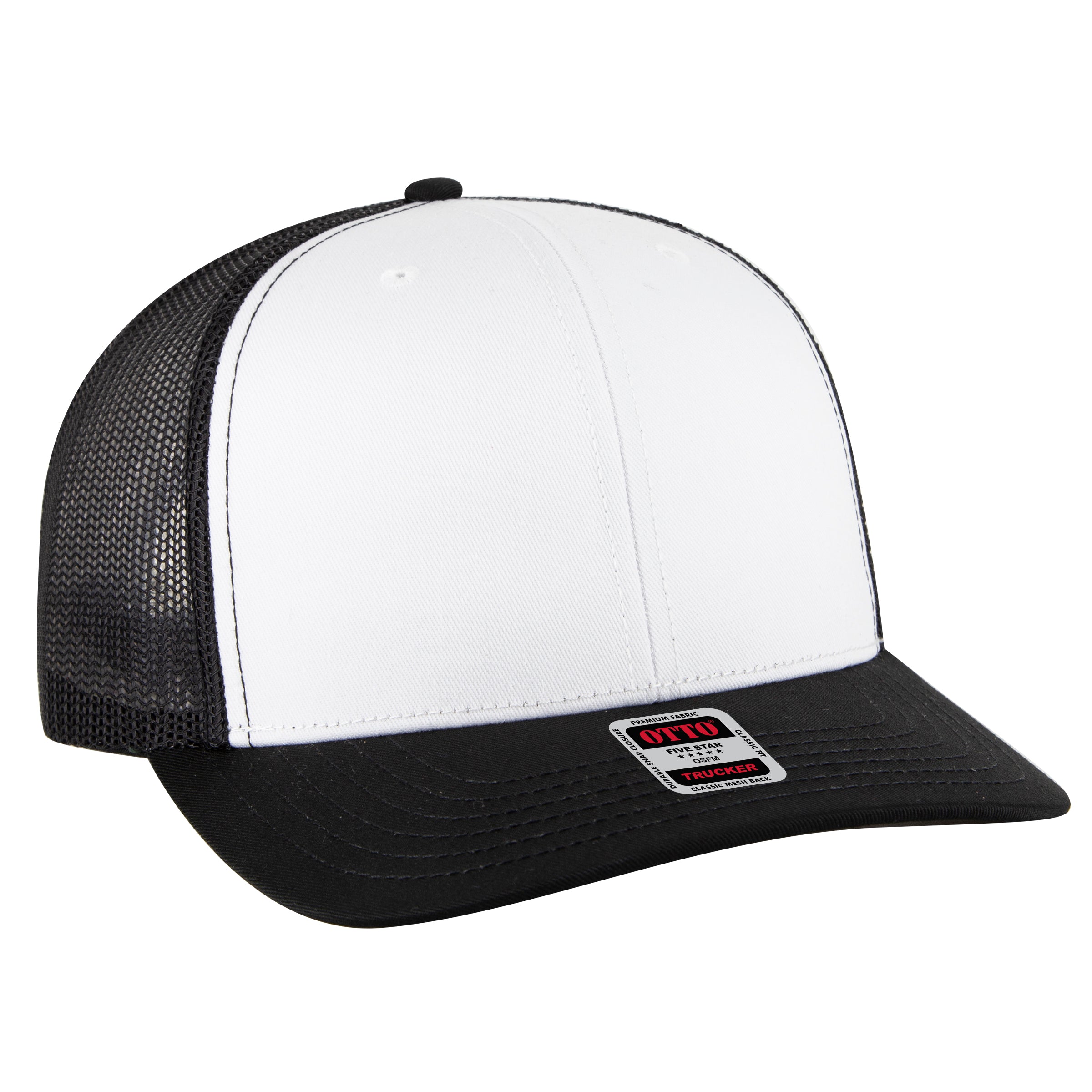 112-1 OTTO Cap 6 Panel Mid Profile Mesh Back Trucker Hat