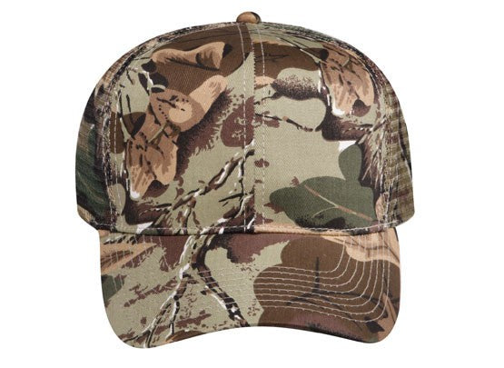 45-052 OTTO CAP Camouflage 6 Panel Mid Profile Mesh Back Trucker Hat
