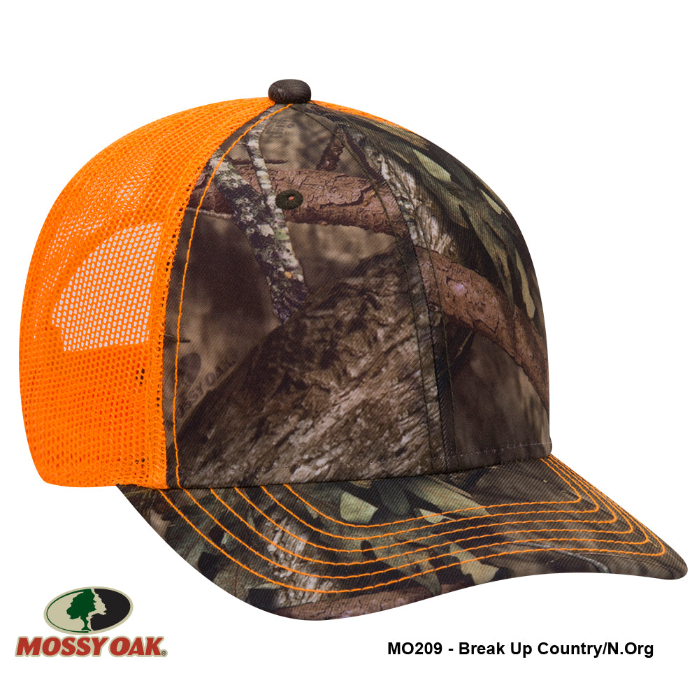 171-1293 OTTO CAP Mossy Oak Camouflage Superior Polyester Twill 6 Panel Low Profile Mesh Back Baseball Cap