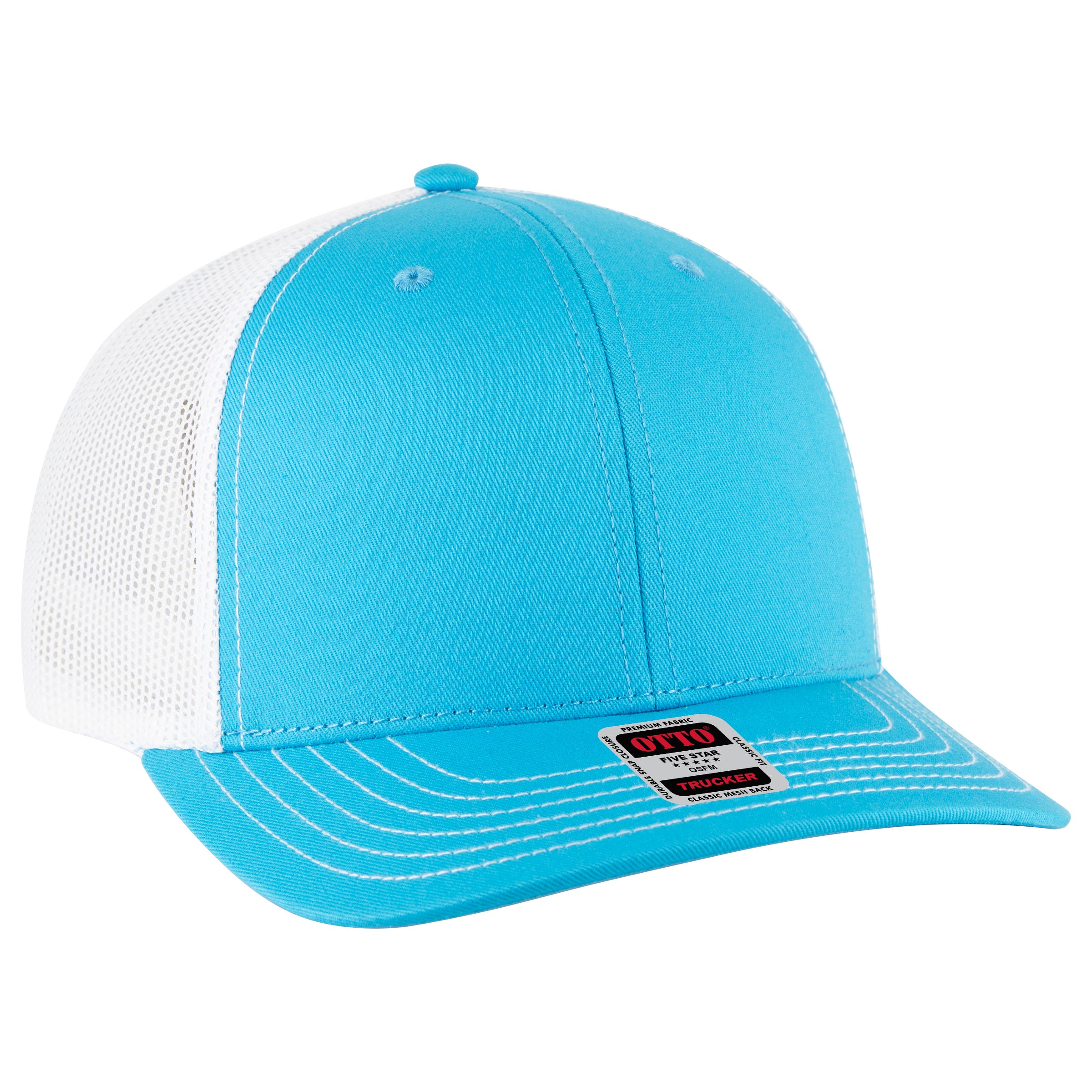 112-1 OTTO Cap 6 Panel Mid Profile Mesh Back Trucker Hat