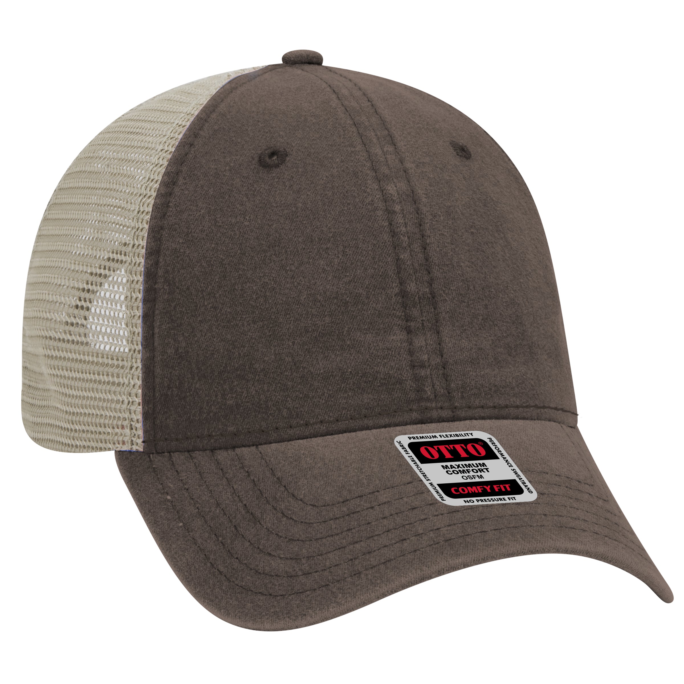 121-1202 OTTO CAP "OTTO COMFY FIT" 6 Panel Low Profile Mesh Back Trucker Hat