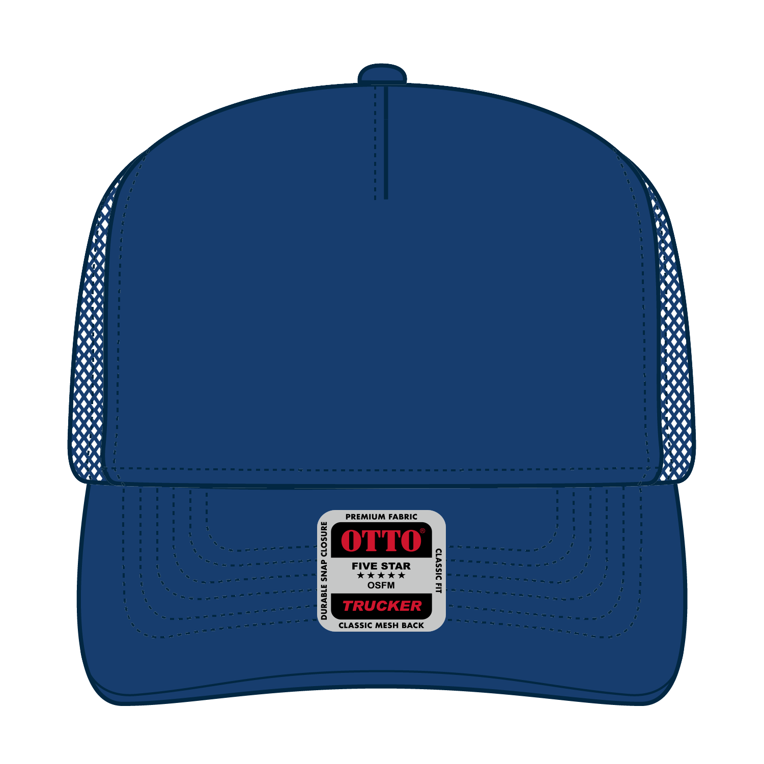 32-285 OTTO CAP 5 Panel Mid Profile Mesh Back Trucker Hat