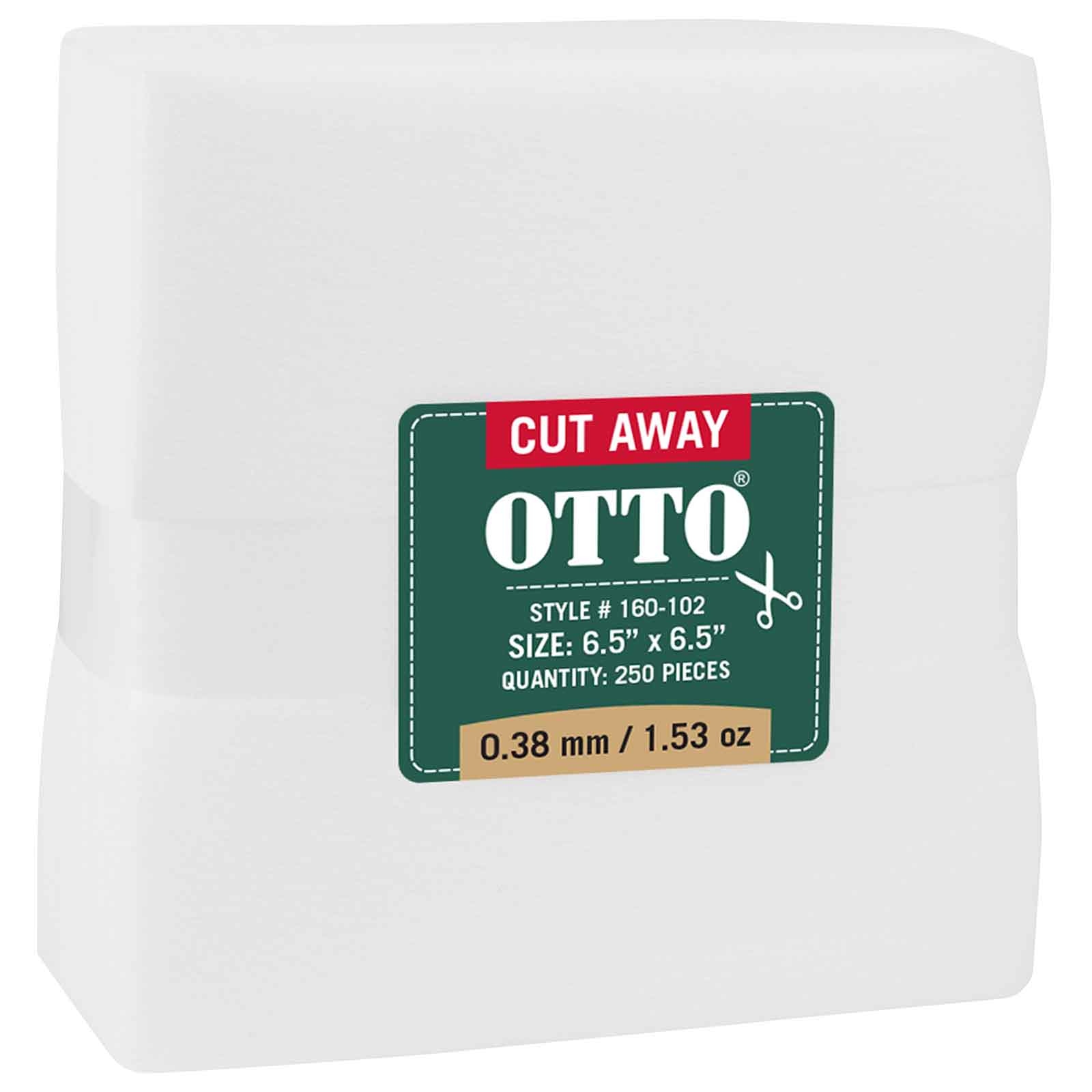 160-102 OTTO Embroidery Stabilizer Backing Cut Away Sheets