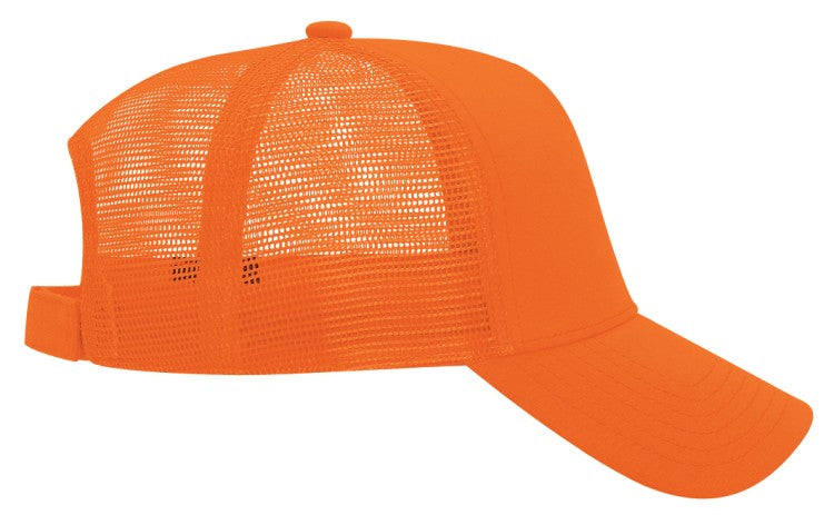 32-934 OTTO CAP 5 Panel Mid Profile Mesh Back Trucker Hat