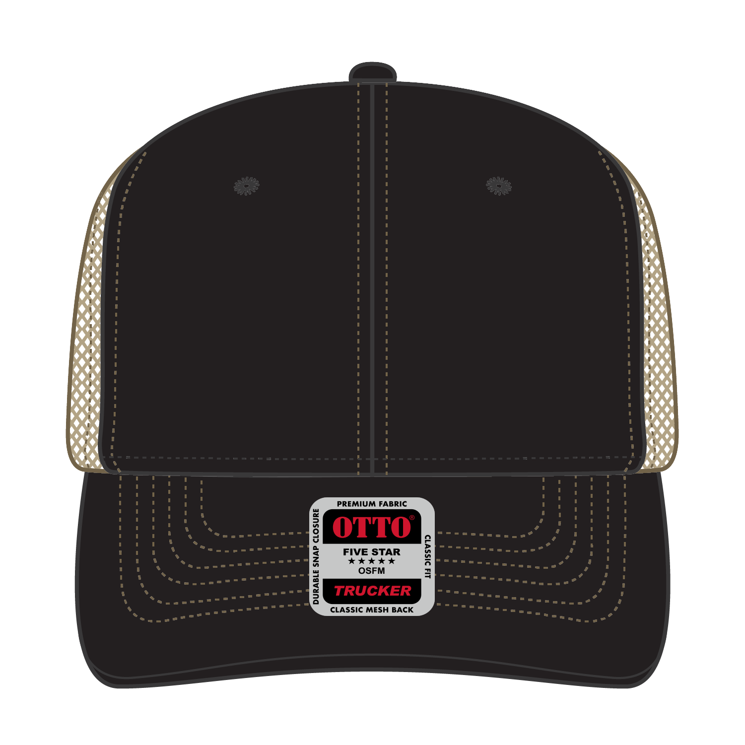 112-1 OTTO Cap 6 Panel Mid Profile Mesh Back Trucker Hat