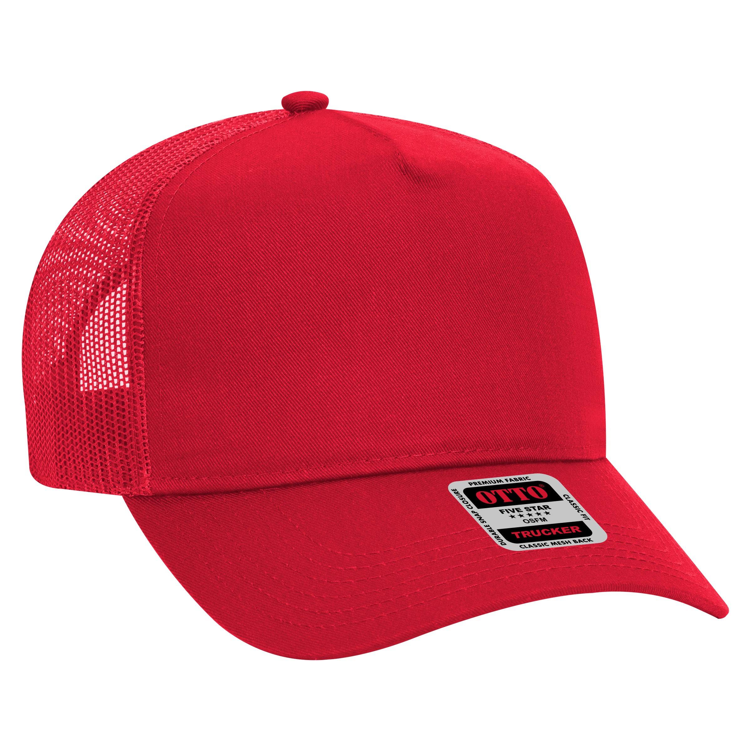 32-285 OTTO CAP 5 Panel Mid Profile Mesh Back Trucker Hat