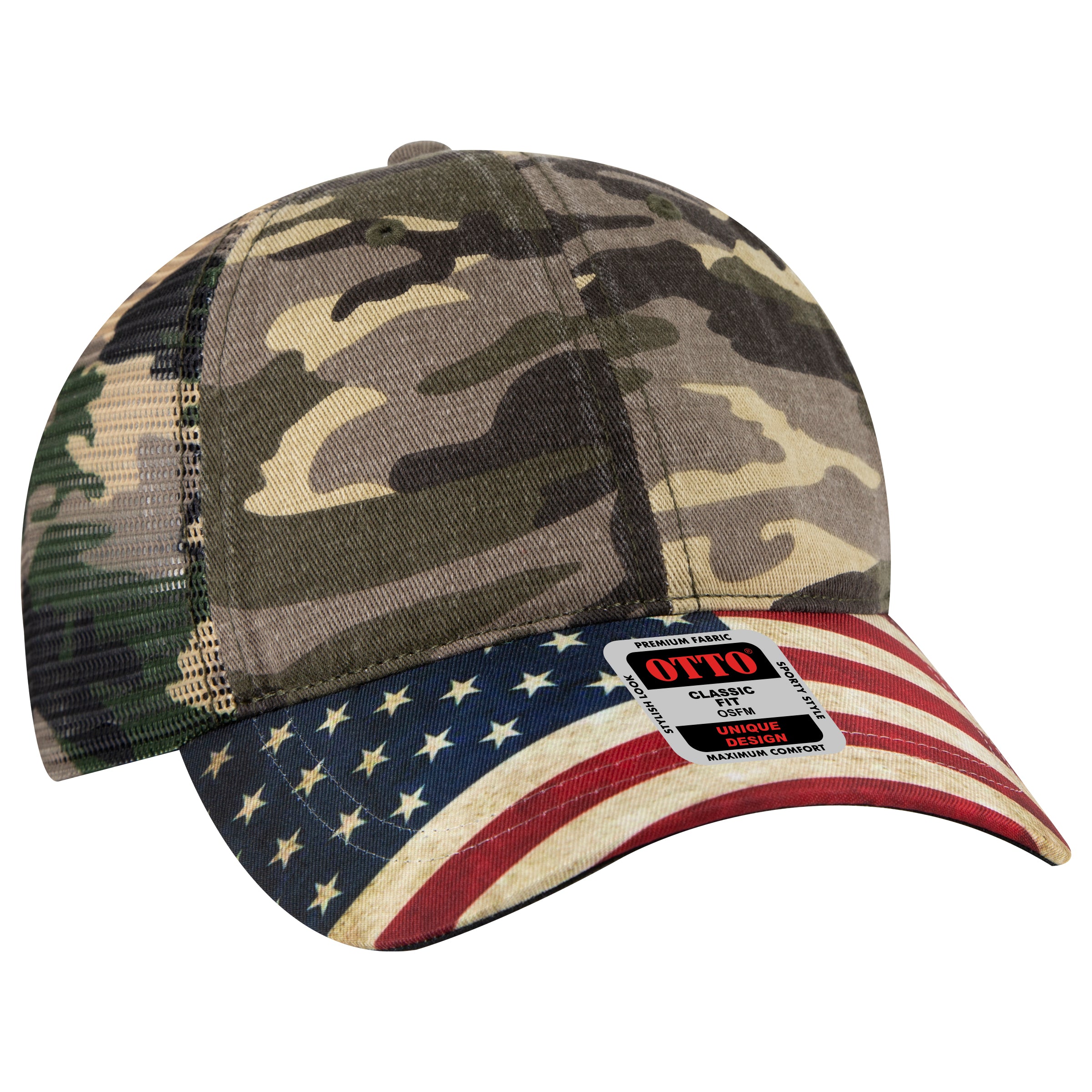 121-1281 OTTO CAP 6 Panel Low Profile Mesh Back Trucker Dad Hat