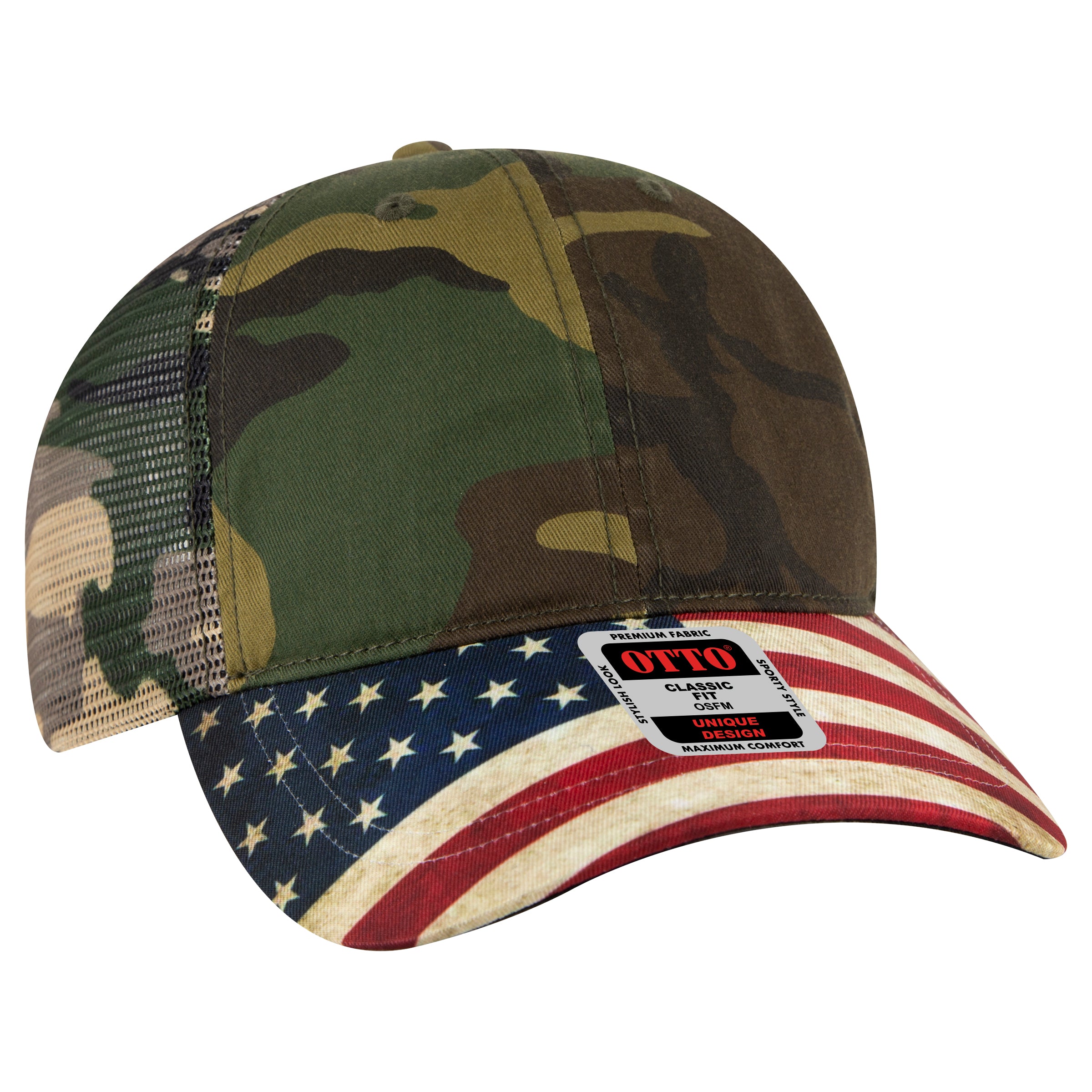 121-1281 OTTO CAP 6 Panel Low Profile Mesh Back Trucker Dad Hat