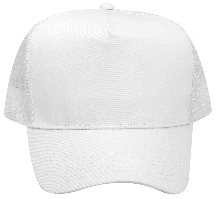 32-1104 OTTO CAP 5 Panel Mid Profile Mesh Back Trucker Hat