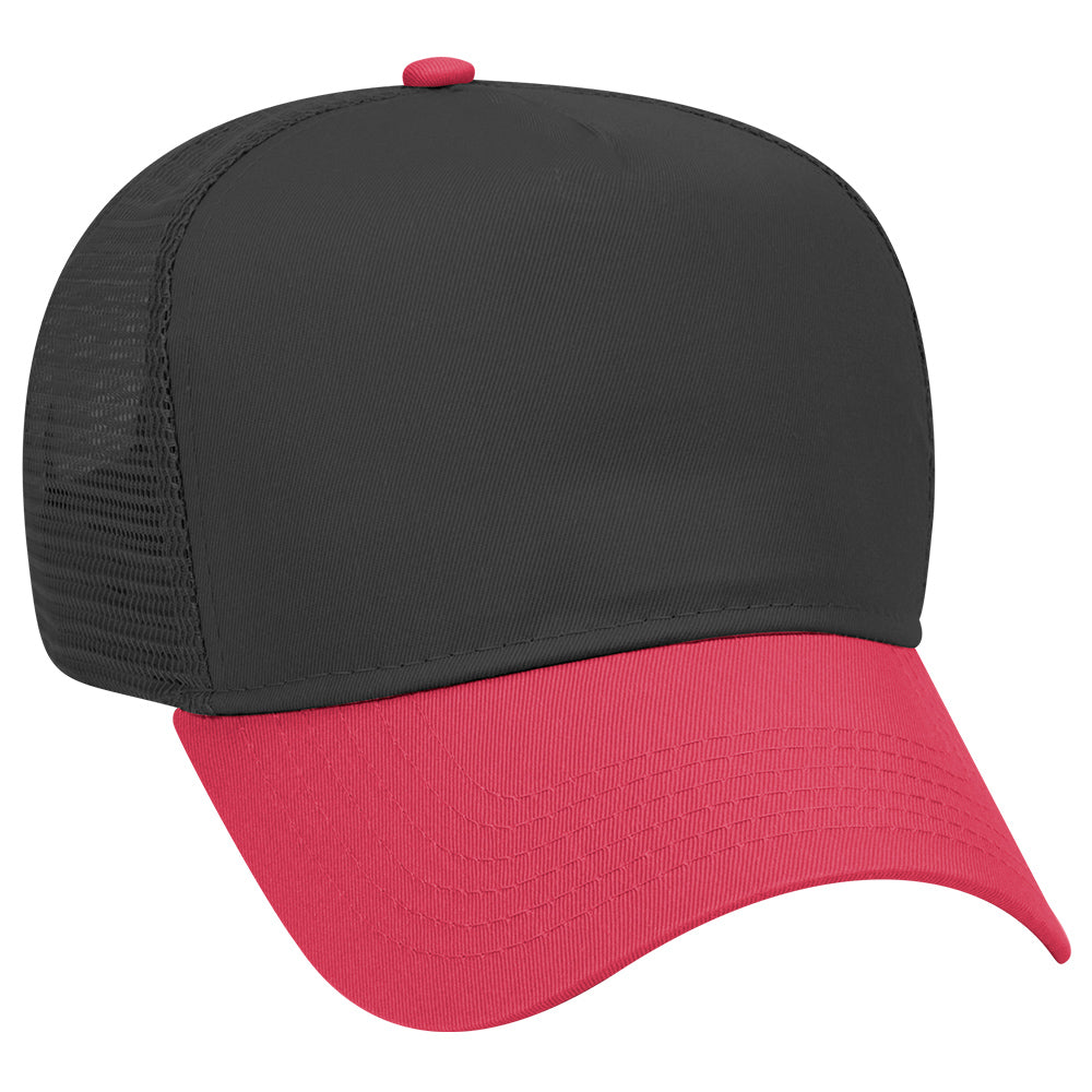 32-285 OTTO CAP 5 Panel Mid Profile Mesh Back Trucker Hat