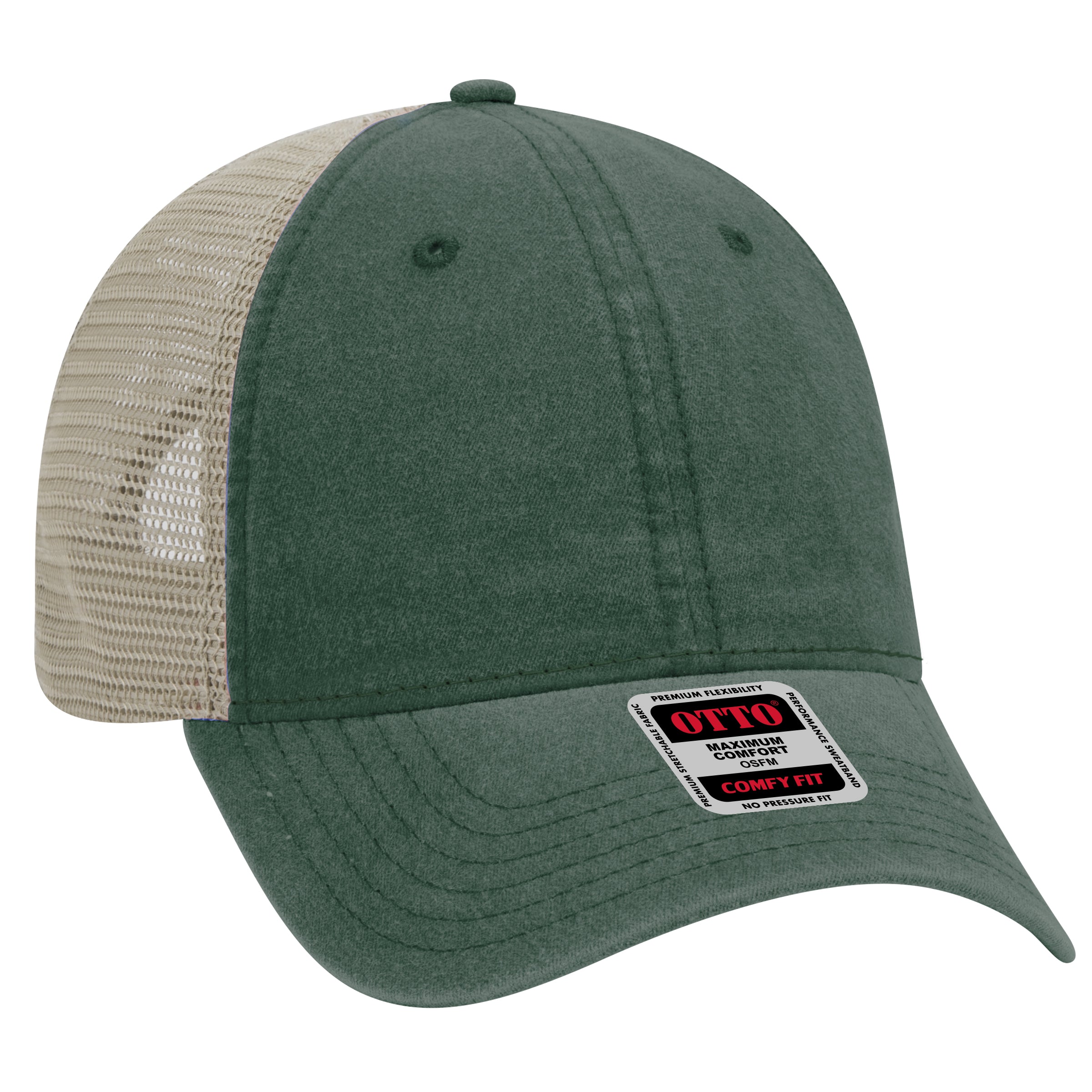 121-1202 OTTO CAP "OTTO COMFY FIT" 6 Panel Low Profile Mesh Back Trucker Hat