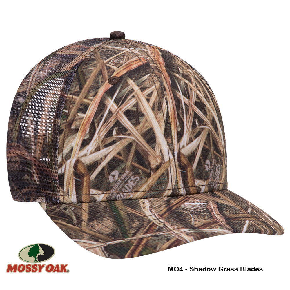 171-1292 OTTO CAP Mossy Oak Camouflage Superior Polyester Twill 6 Panel Low Profile Mesh Back Baseball Cap