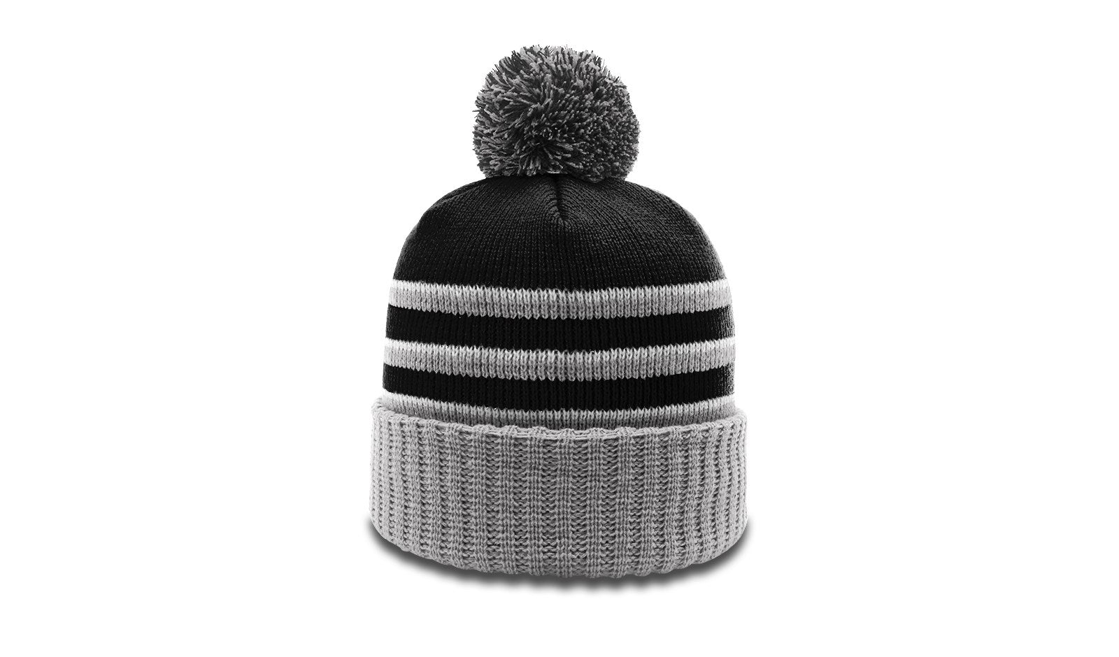 Richardson 134 Striped Beanie with Cuff &amp; Pom