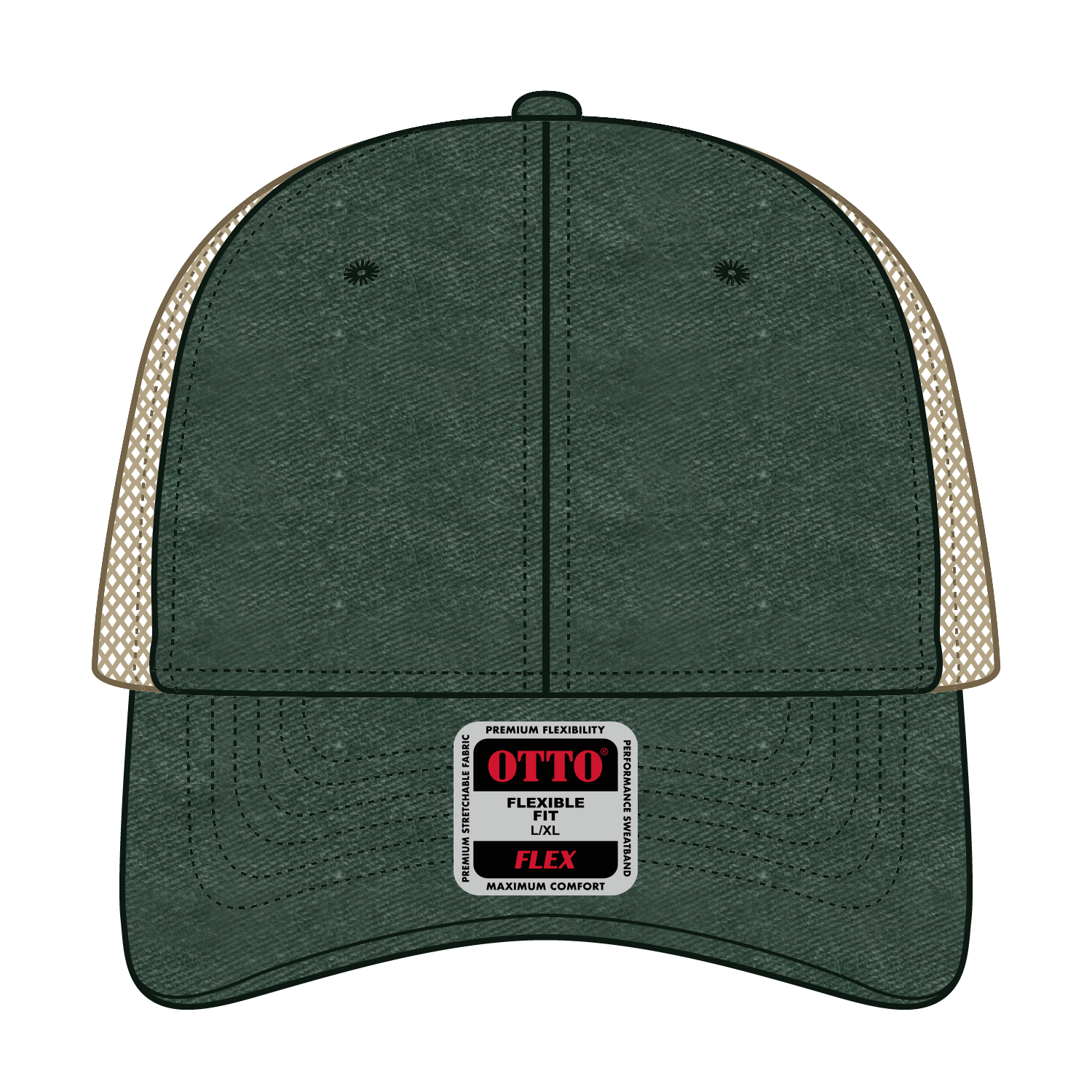 169-1264 OTTO CAP "OTTO FLEX" 6 Panel Low Profile Mesh Back Trucker Hat
