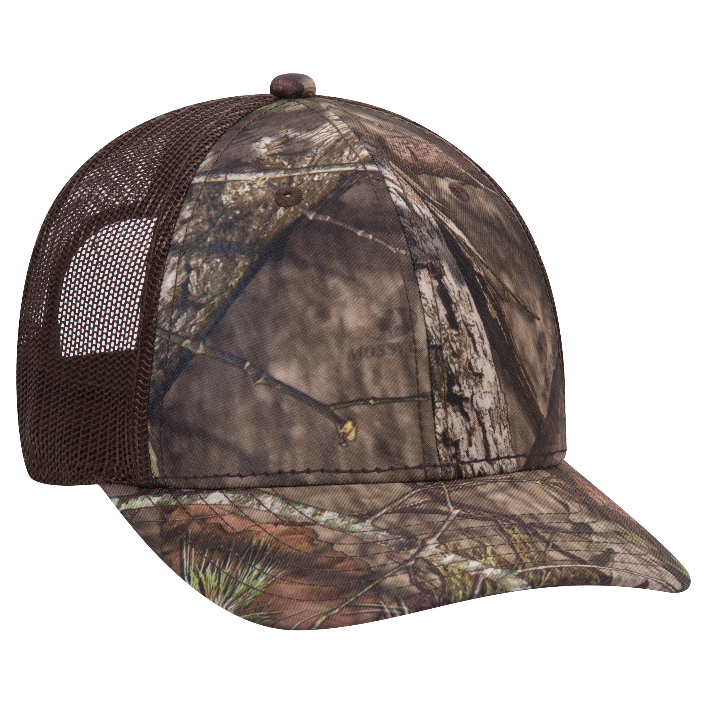 171-1293 OTTO CAP Mossy Oak Camouflage Superior Polyester Twill 6 Panel Low Profile Mesh Back Baseball Cap