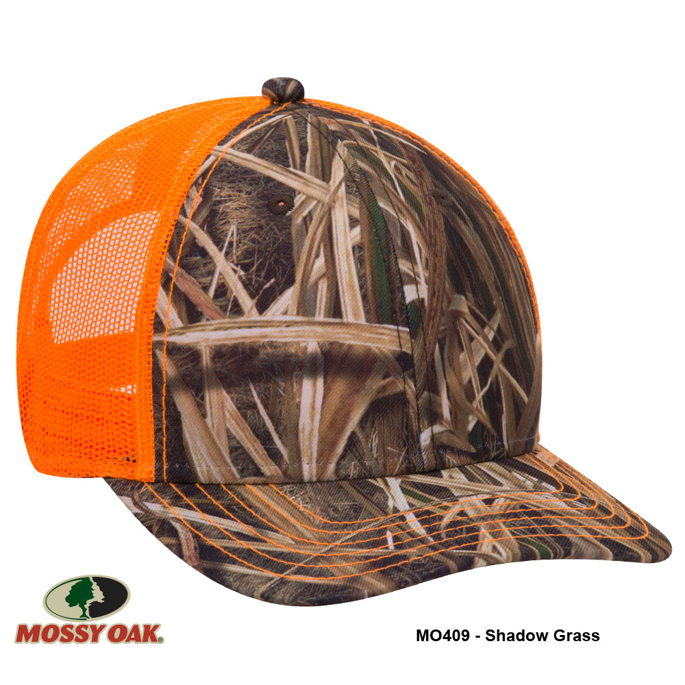171-1293 OTTO CAP Mossy Oak Camouflage Superior Polyester Twill 6 Panel Low Profile Mesh Back Baseball Cap