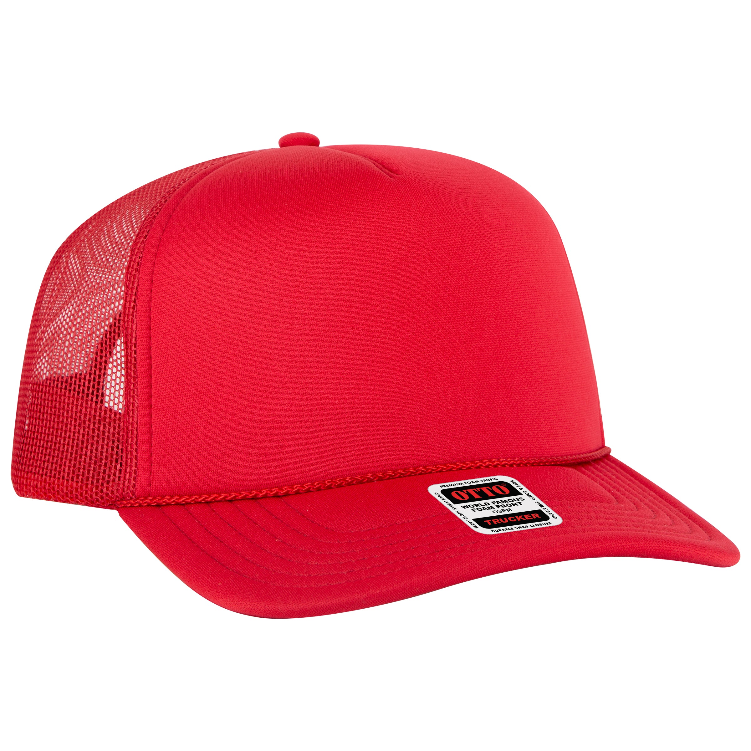 3932-1 OTTO CAP 5 Panel High Crown Polyester Foam Front Mesh Back Trucker Hat