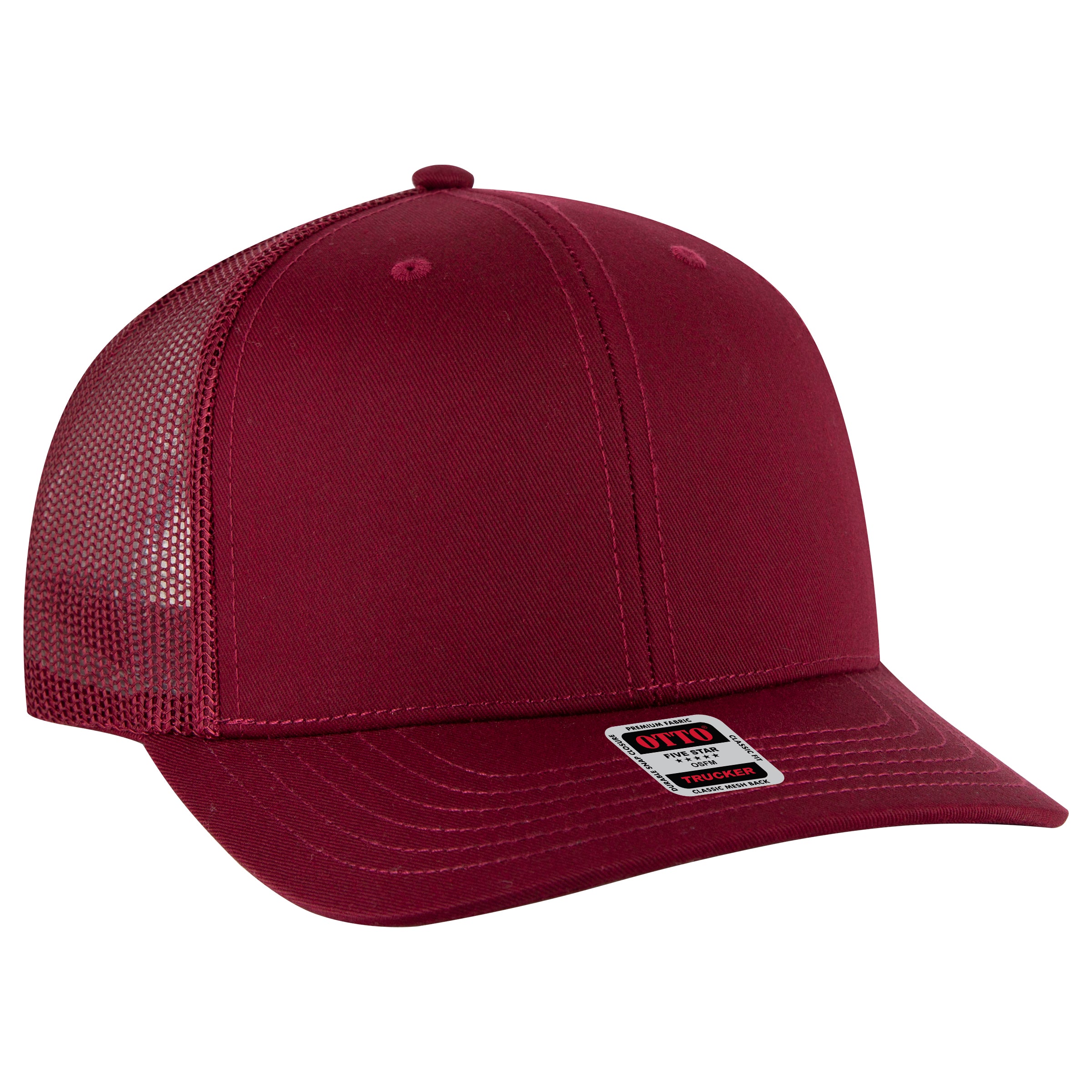 112-1 OTTO Cap 6 Panel Mid Profile Mesh Back Trucker Hat