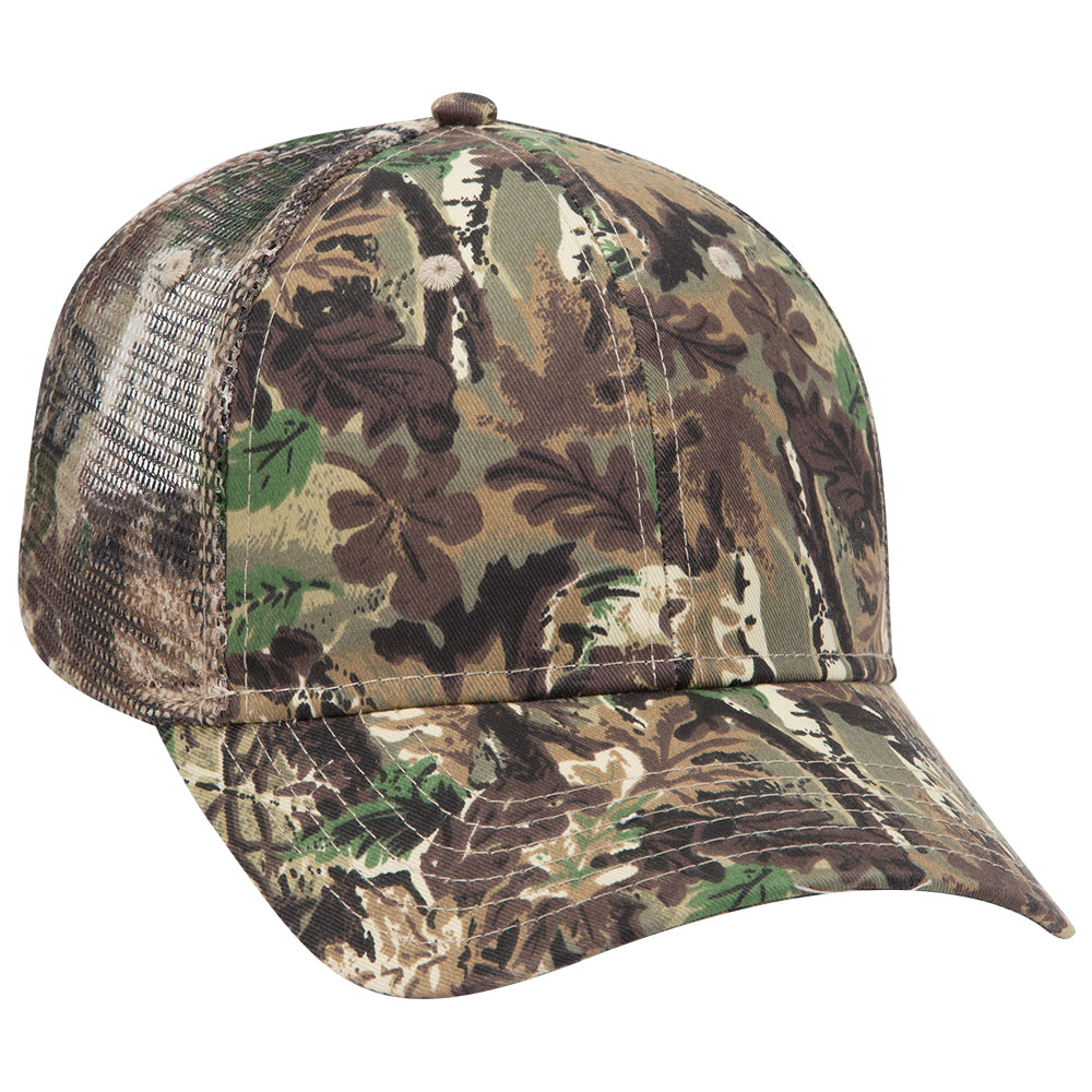 105-751 OTTO CAP Camouflage 6 Panel Low Profile Mesh Back Trucker Hat
