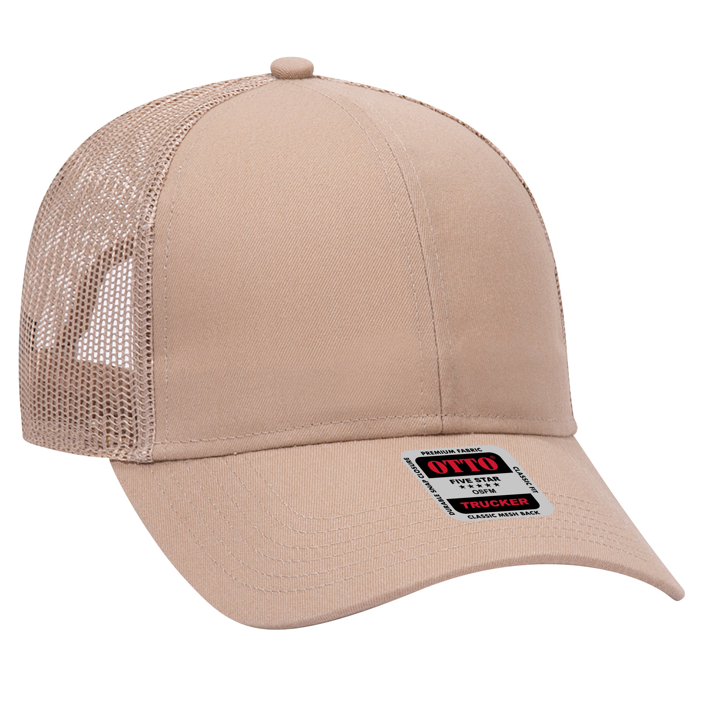 30-287 OTTO CAP 6 Panel Mid Profile Mesh Back Trucker Hat
