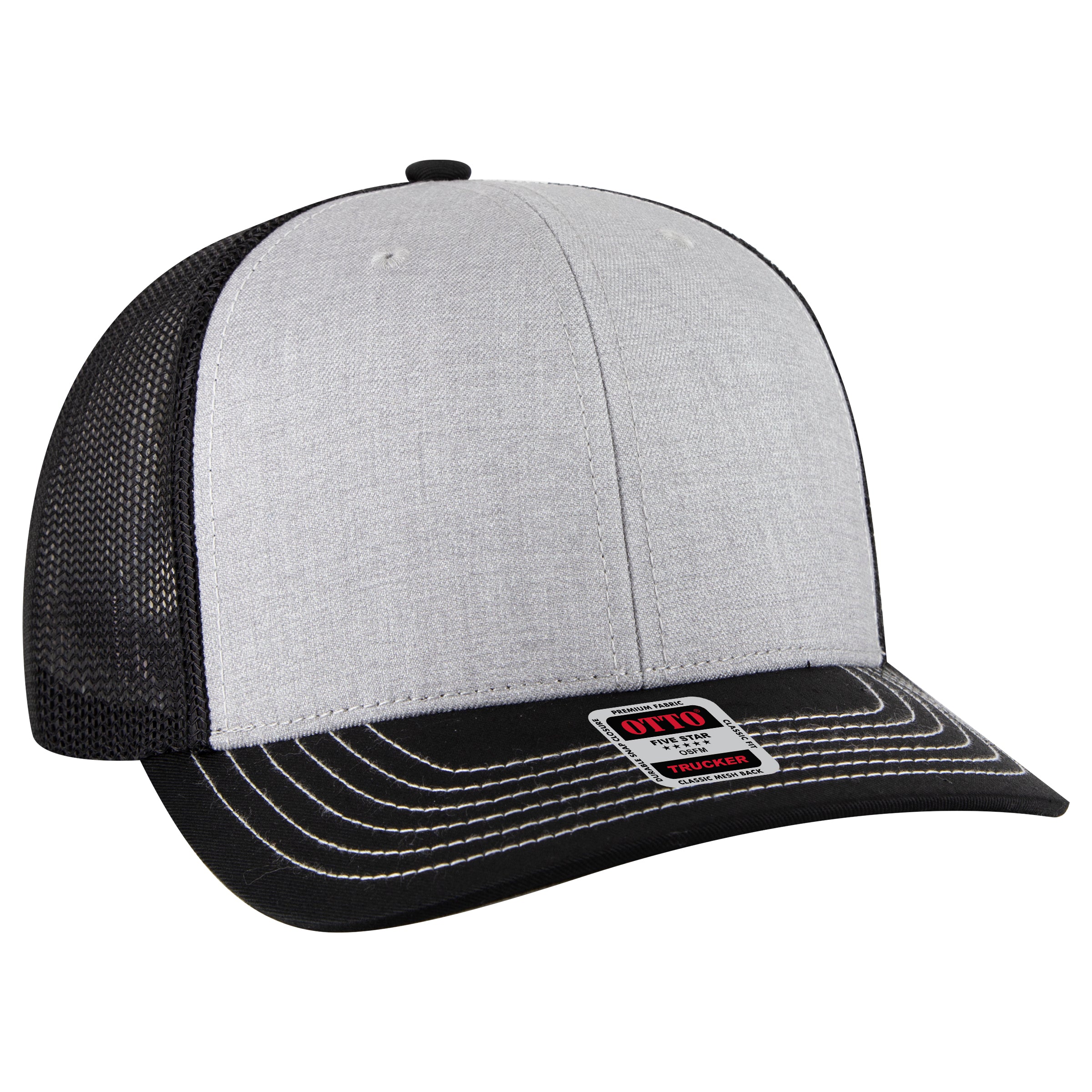 112-1 OTTO Cap 6 Panel Mid Profile Mesh Back Trucker Hat