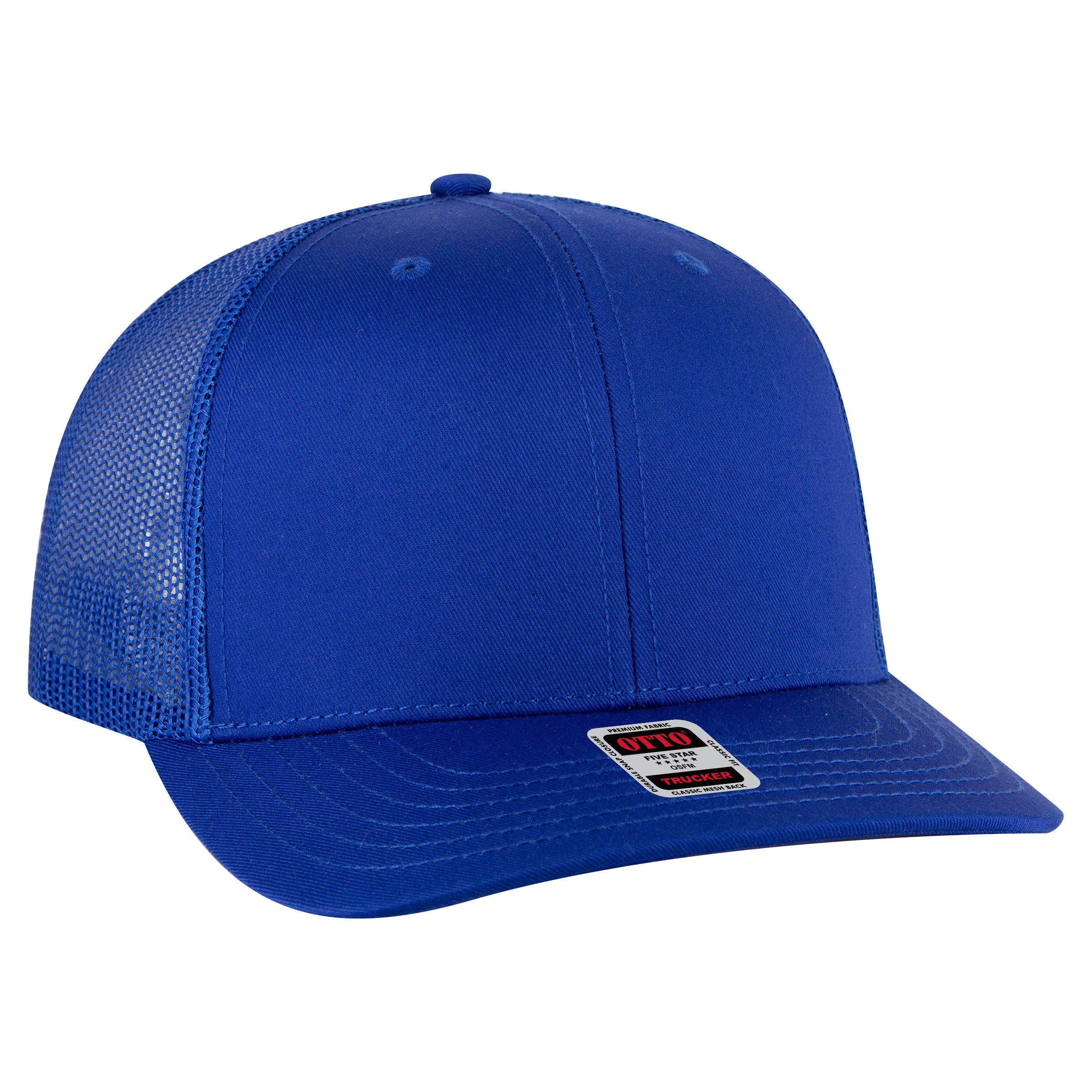 112-1 OTTO Cap 6 Panel Mid Profile Mesh Back Trucker Hat