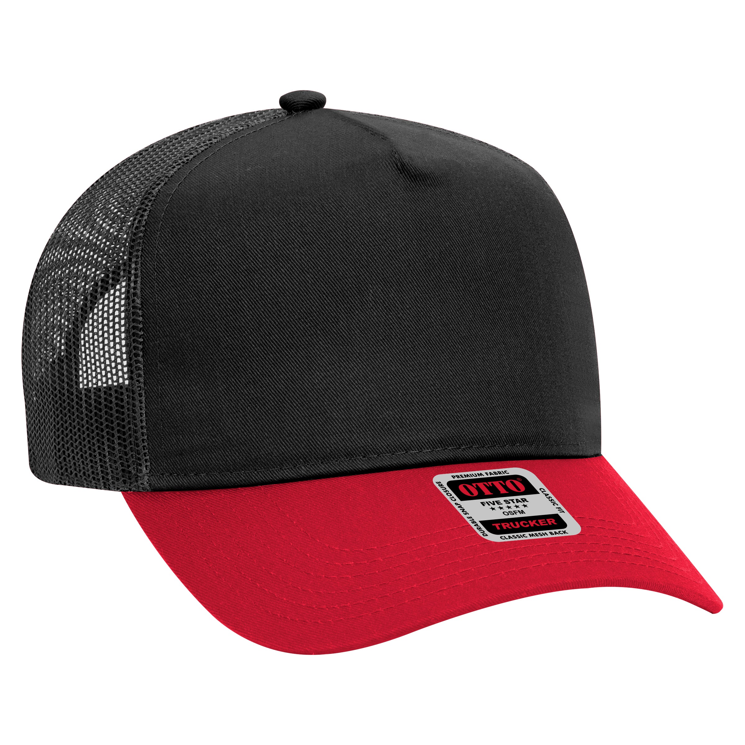 32-285 OTTO CAP 5 Panel Mid Profile Mesh Back Trucker Hat