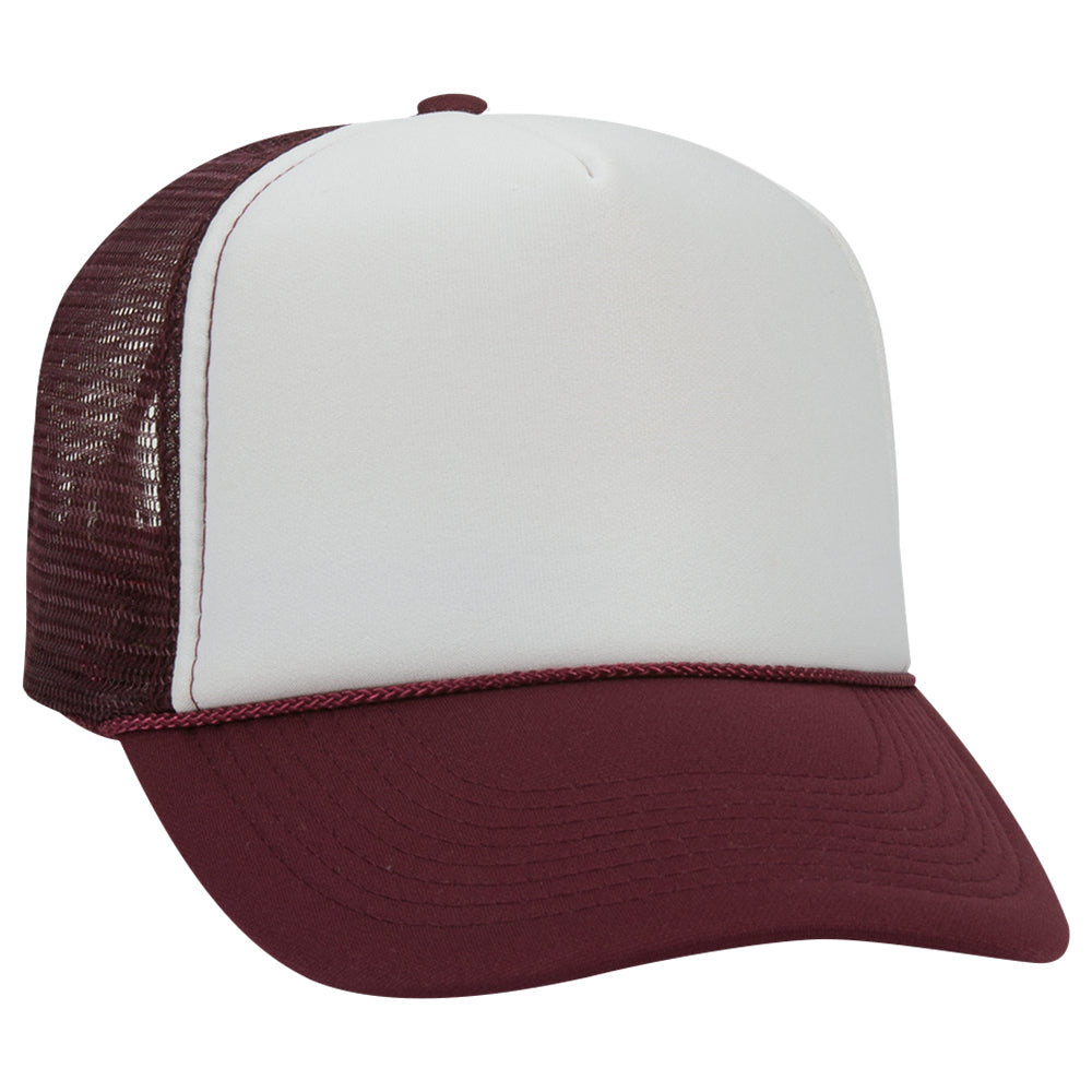 32-467 OTTO CAP 5 Panel Mid Profile Mesh Back Trucker Hat