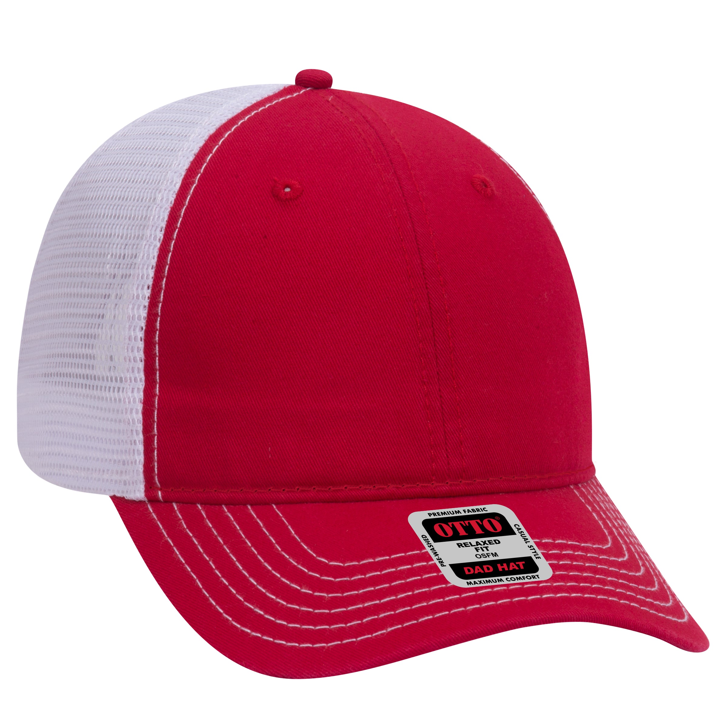 121-858 OTTO CAP 6 Panel Low Profile Mesh Back Trucker Dad Hat