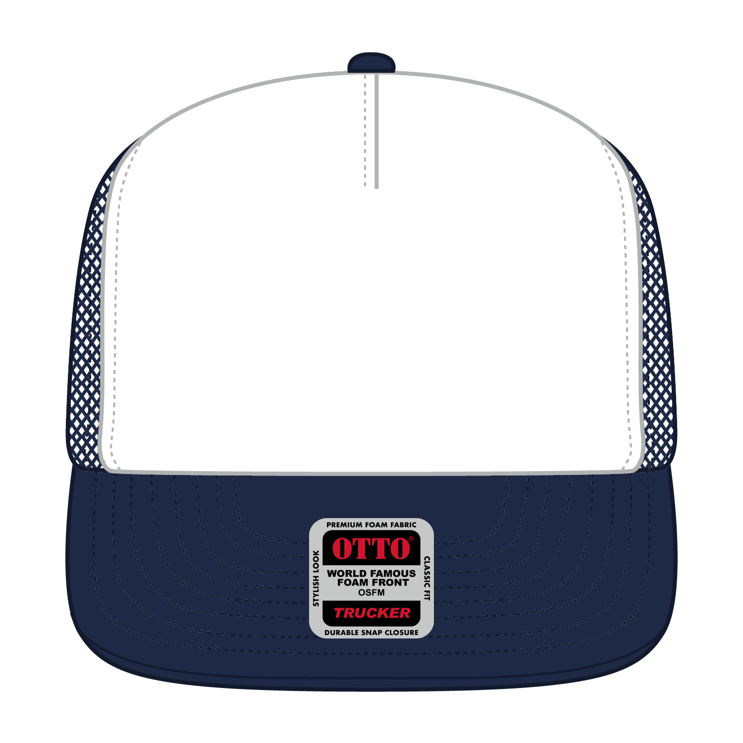 132-1037 OTTO CAP "OTTO SNAP" 5 Panel High Crown Mesh Back Trucker Snapback Hat