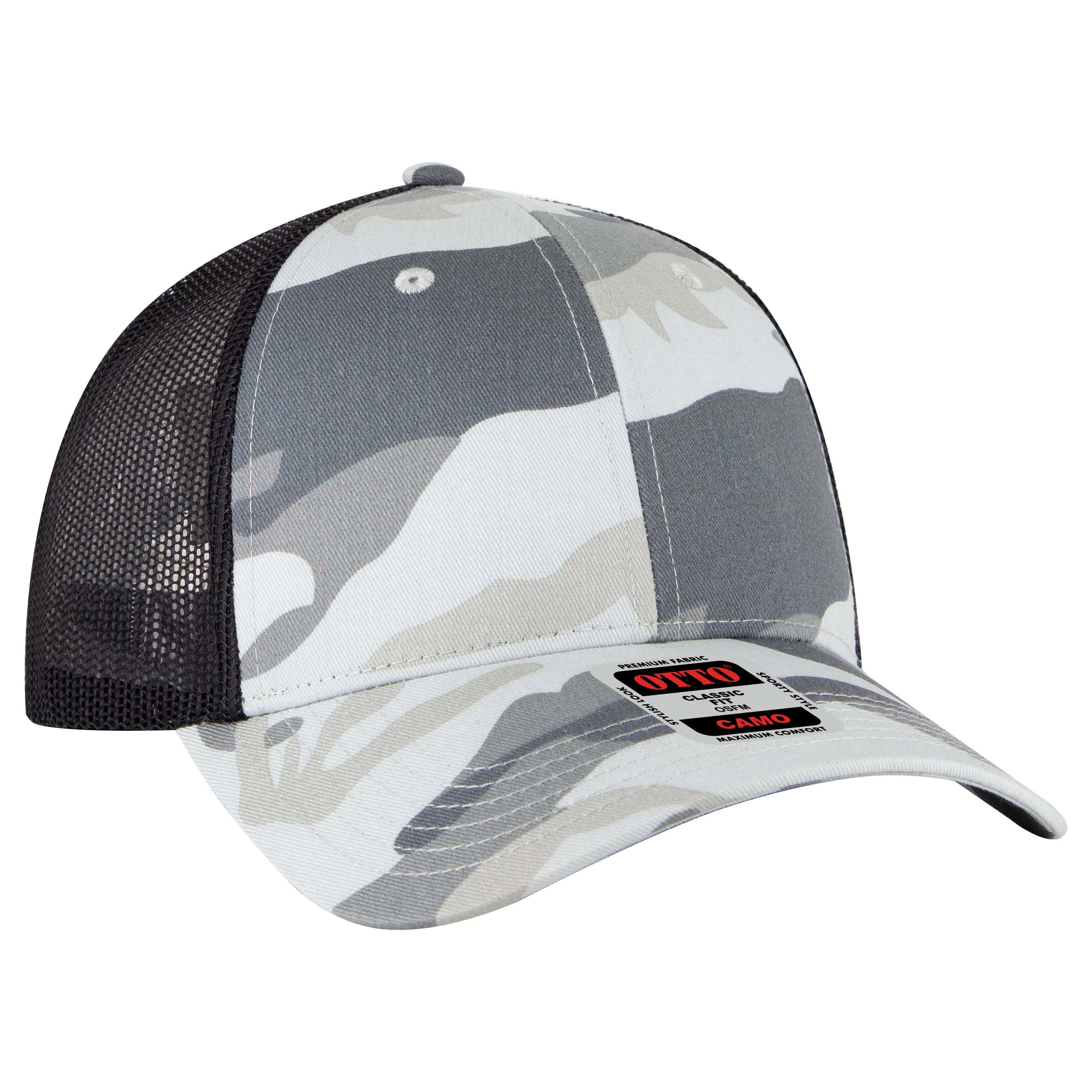 105-1247 OTTO CAP Camouflage 6 Panel Low Profile Mesh Back Trucker Hat