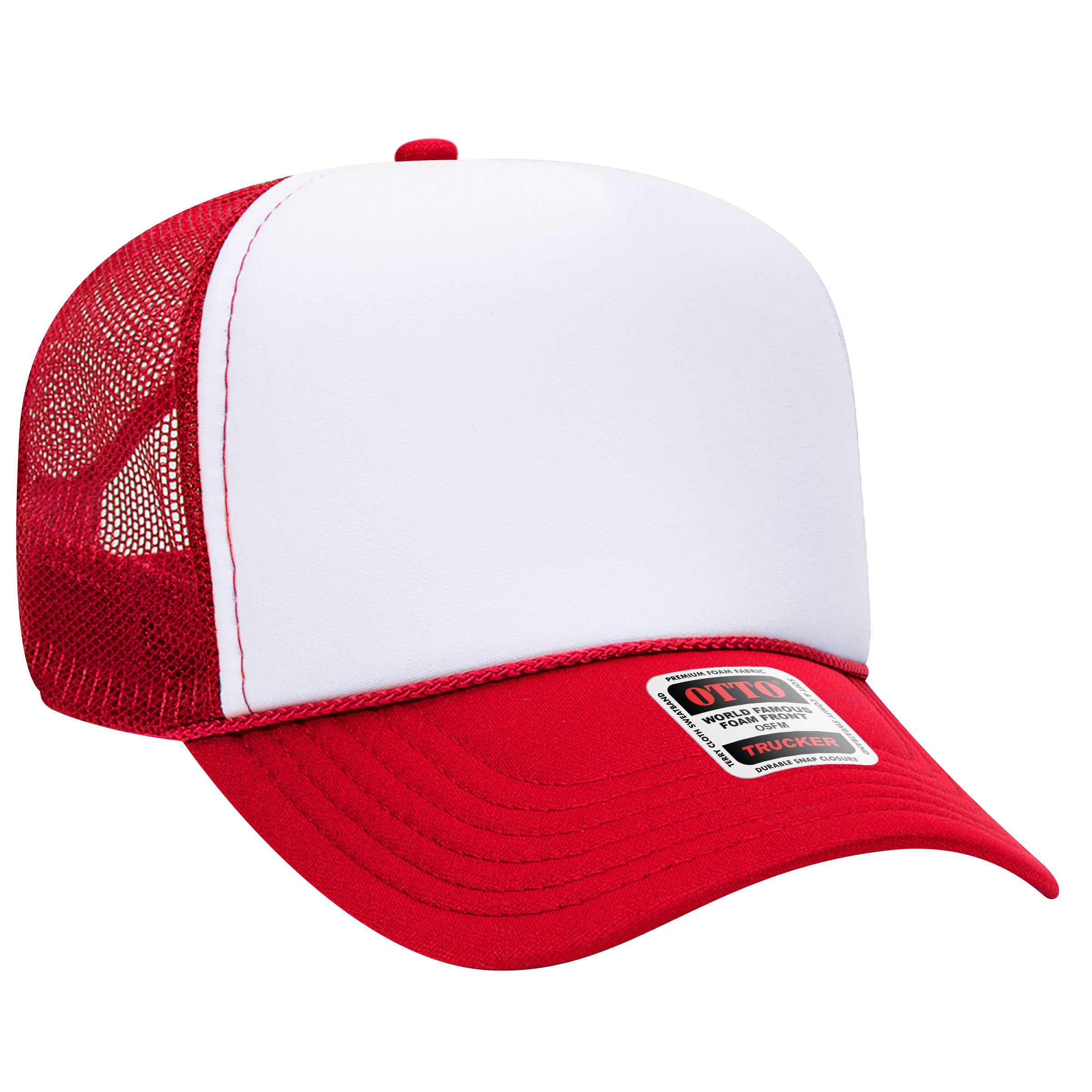 32-467 OTTO CAP 5 Panel Mid Profile Mesh Back Trucker Hat