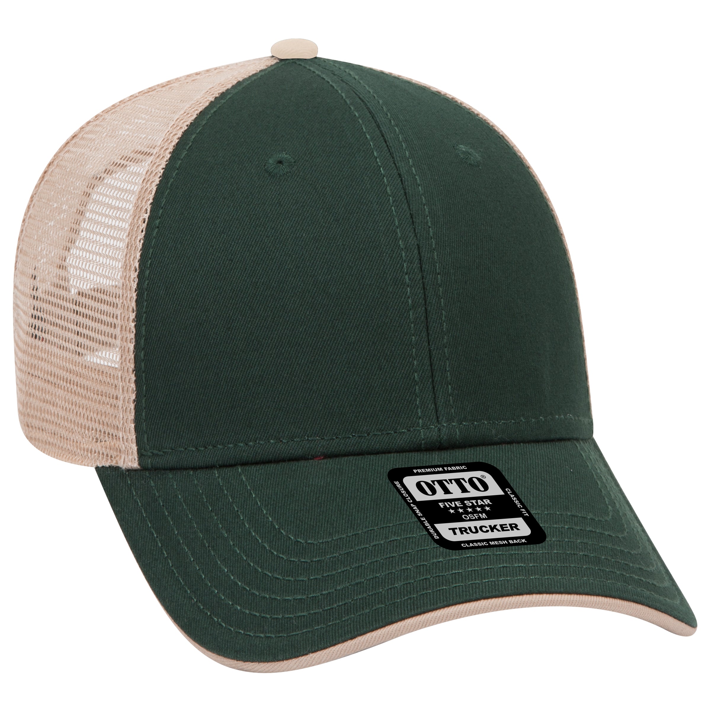 122-945 OTTO CAP 6 Panel Low Profile Mesh Back Trucker Hat