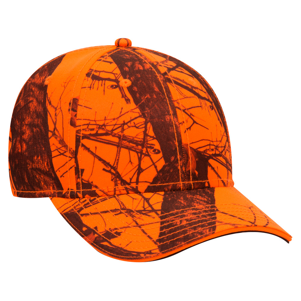 171-1294 OTTO CAP Mossy Oak Camouflage Superior Polyester Twill Sandwich Visor 6 Panel Low Profile Baseball