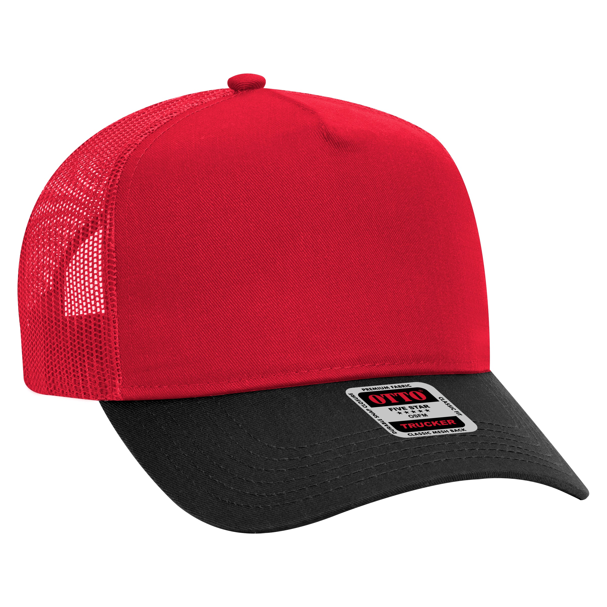 32-285 OTTO CAP 5 Panel Mid Profile Mesh Back Trucker Hat